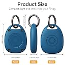 CITYWAY (4 Pack) For Air Tag Keychain Holder Case | Ipx8 Waterproof, Ultra-Compact | Portable Air Tag Holder Cover For Backpack, Keys, Luggage - 2 Black/2 Blue gallery image
