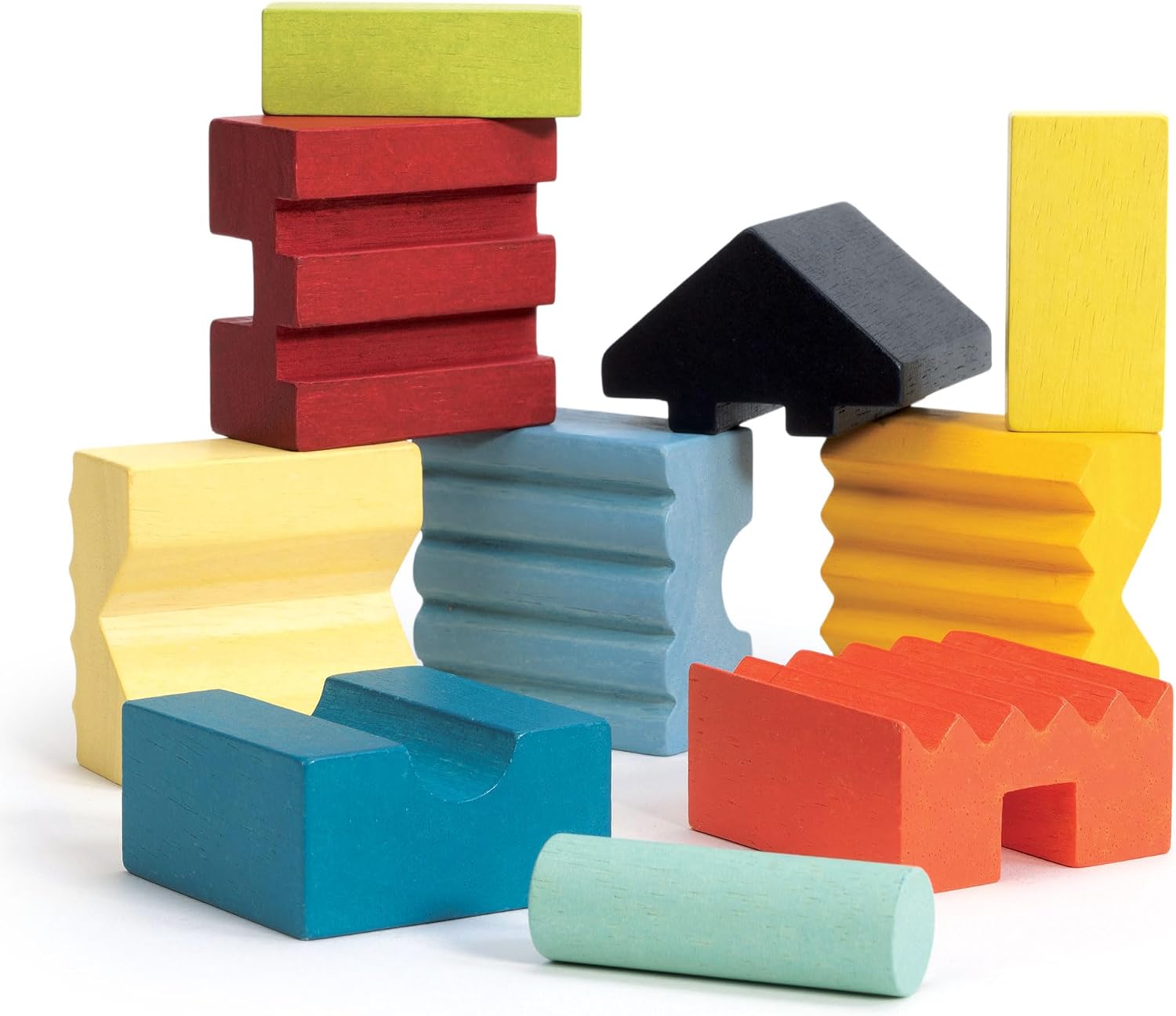 Mentari Toys - Colourful Stacking Tower - 10pc Wooden Puzzle and Stacking Toy - Montessori Fine Motor, Problem-Solving, and STEM Play for Toddlers 18m+ image 2