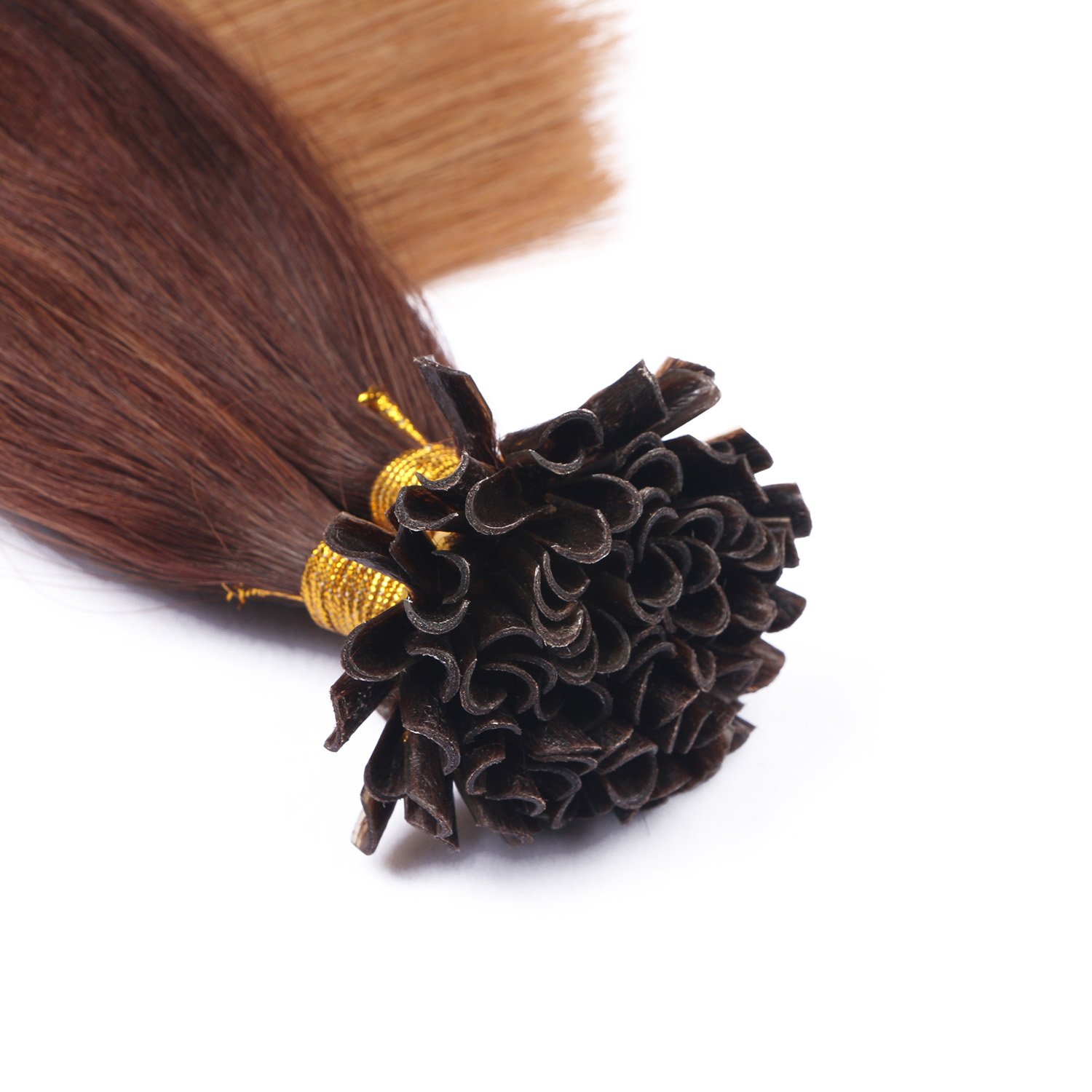 Keratin Bonding - # 6/27 OMBRE - 60cm - 100 Strähnen - 0,5g - 100% Remy Echthaar Haarverlängerung U-Tip Extensions sehr hohe Qualität by NOVON Hair Extention