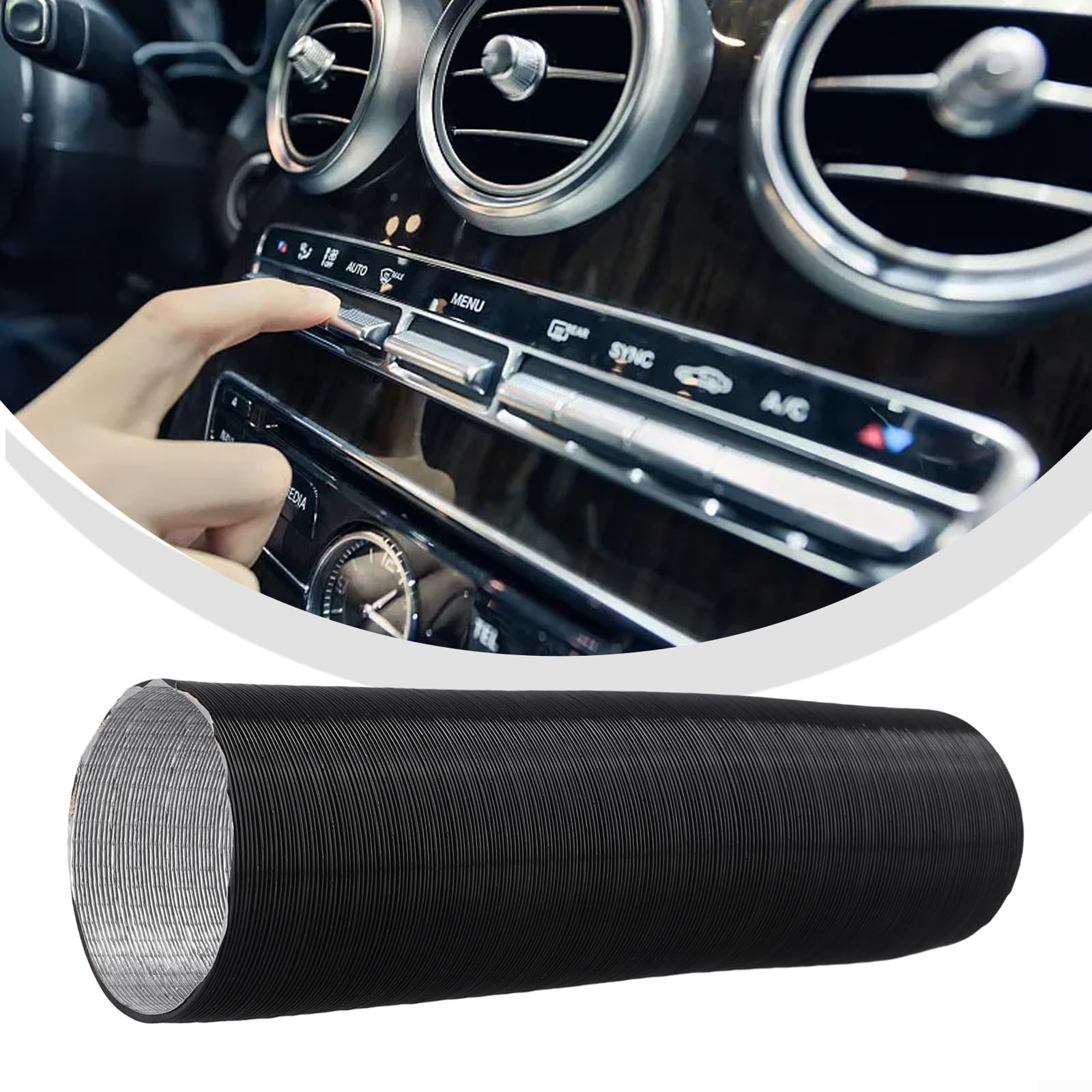Tuyau de conduit de chauffage de stationnement pour air diesel, tuyau de chauffage de 75 mm, matériau en feuille d'aluminium pour 5 kW pour chauffe-air diesel (300 cm)
