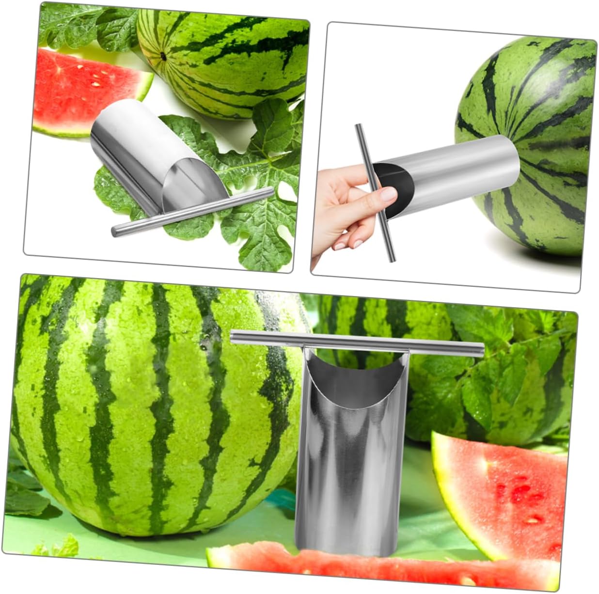 2pcs Watermelon Corer Cutter Multi Use Fruit Puncher Tool for Easy Handling Includes for Kitchen Supplies