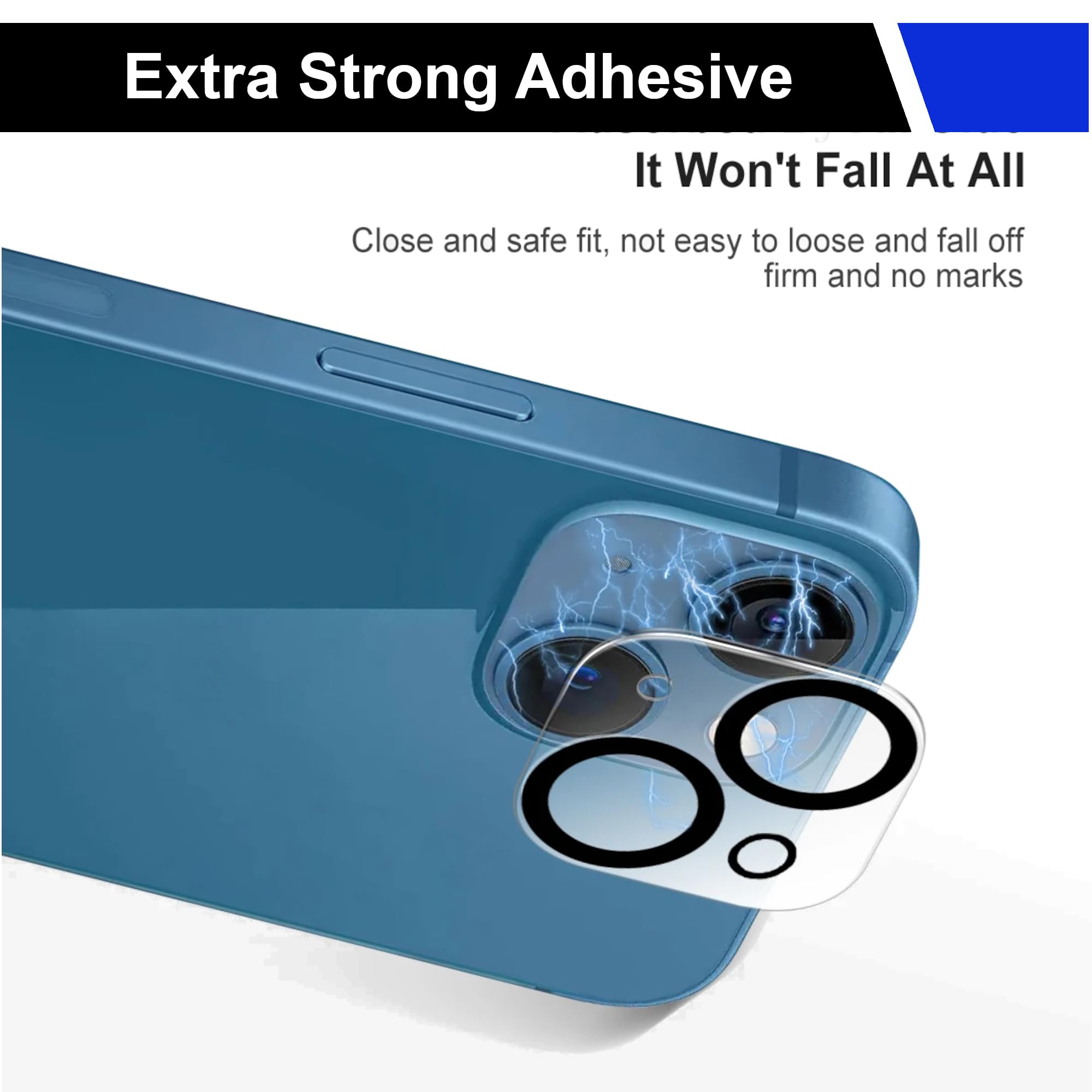 MXT 3 Pack Camera Lens Protector for iPhone 14 Plus and iPhone 14 Ultra HD Clear 9H Hardness Tempered Glass Anti-Scratch and Silk Printed Night Circle Case Friendly Easy Installation - Image 4