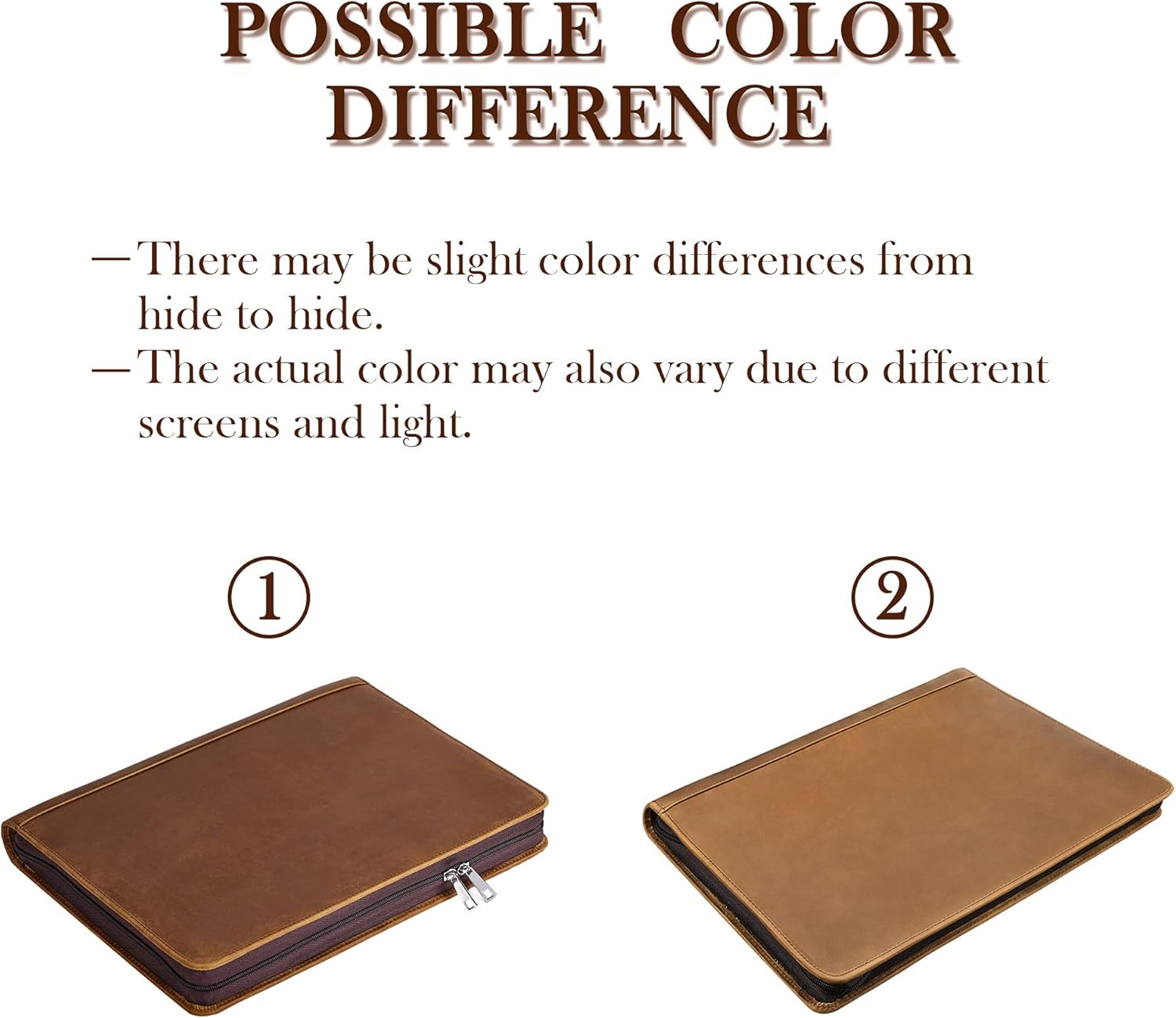 Leather Portfolio, Professional Padfolio Organizer, Leather Portfolio Zippered, Resume Portfolio Binder 3 Ring, Business Portfolio Folder with Clipboard, Vintage Brown- Premium Gift for Men and Women : Office Products