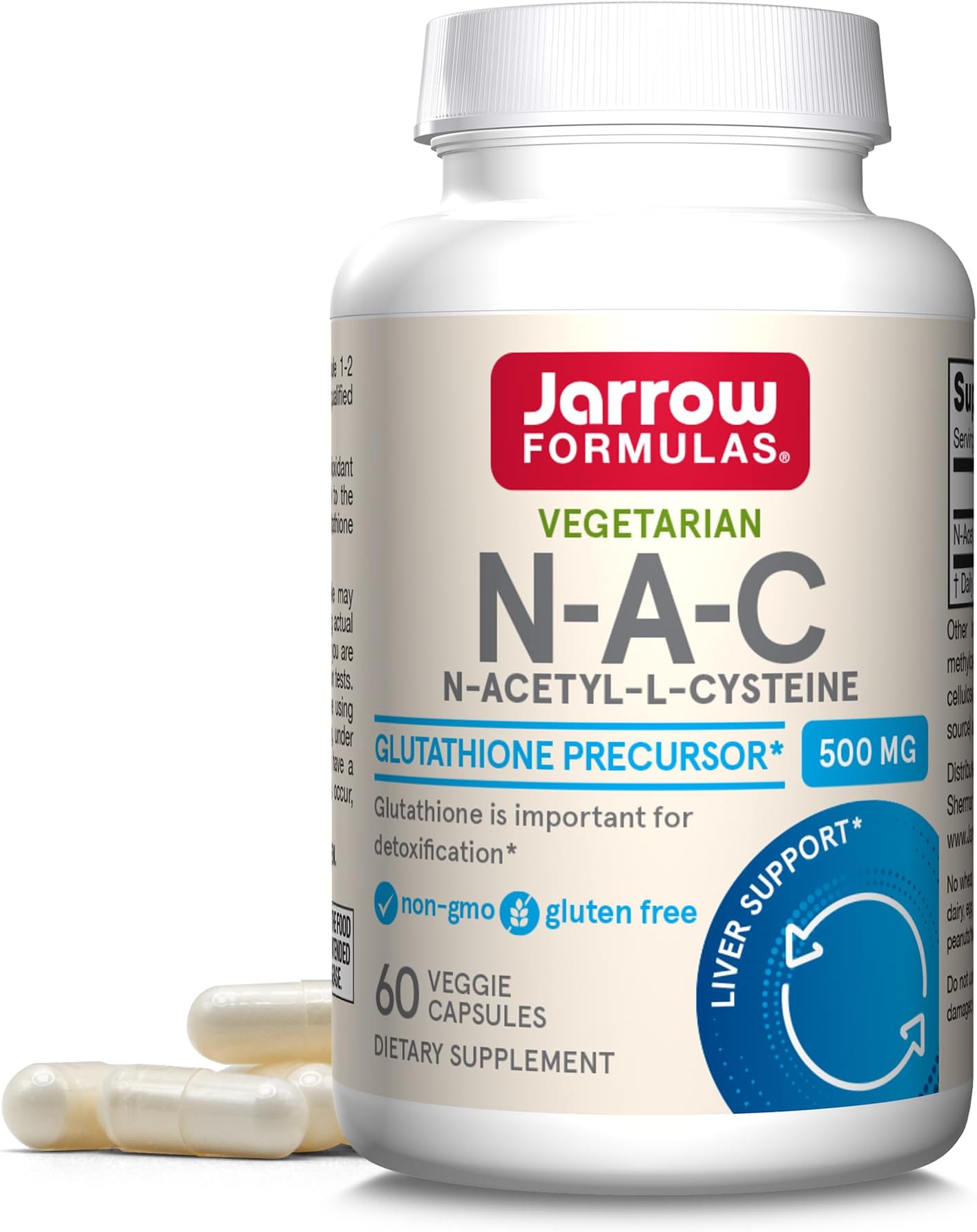 N-A-C 500 mg, Dietary Supplement, Antioxidant Support for Liver Health, 60 Veggie Capsules, 60 Day Supply