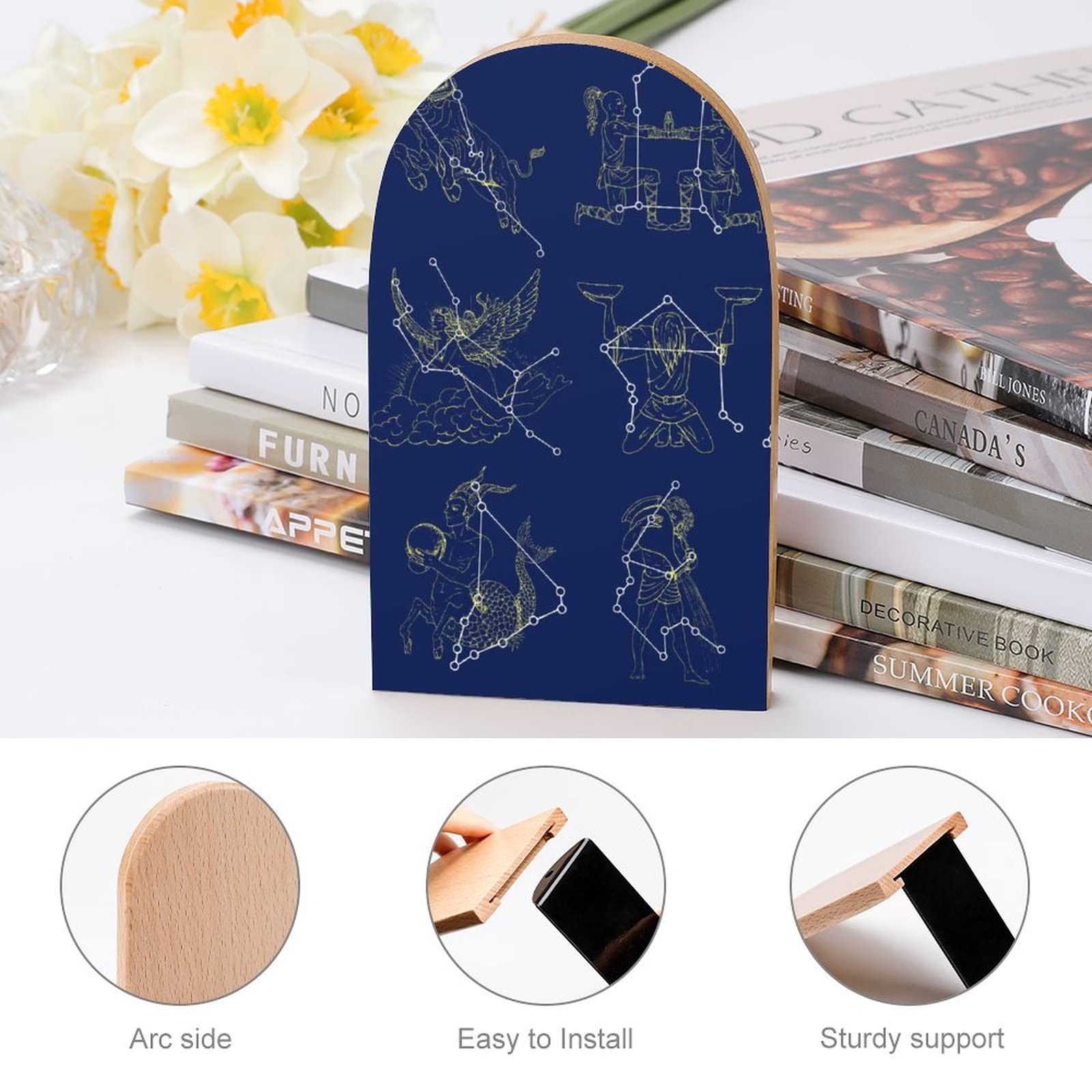Support Livre Zodiac Lot De 2 Serre-livres Néon Zodiaque - Bois Hêtre Et Fer, 12x17 Cm, Design Horoscope Cercle Support Livre Déco Bureau Support Livre Zodiac Lot De 2 Serre-livres Néon Zodiaque - Bois Hêtre Et Fer, 12x17 Cm, Design Horoscope Cercle Support Livre Déco Bureau