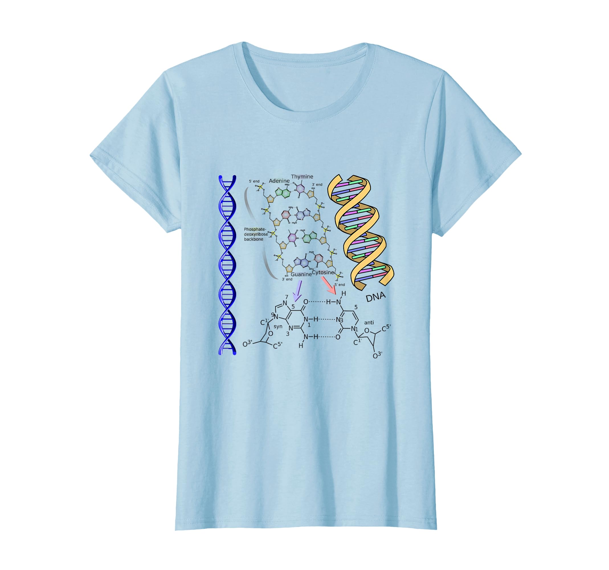 Amazon | DNA ダブルヘリックス 化学式 分子 サイエンスアート Tシャツ 