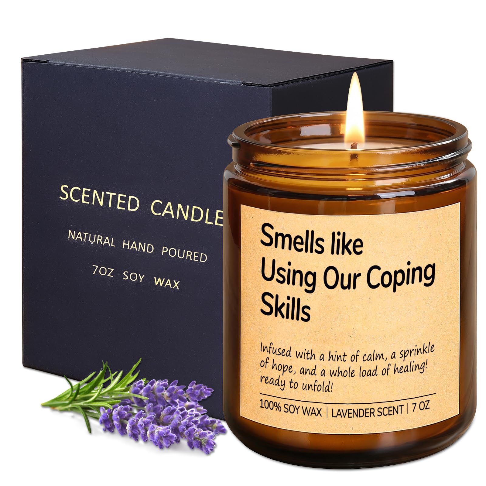 Aeraroma Coping Skills Candles, Therapist Gifts Scented Candle for Women & Men, Mental Health, Psychology, Present for Social Worker, School Counselor, Psychologist, Therapy Office Decor