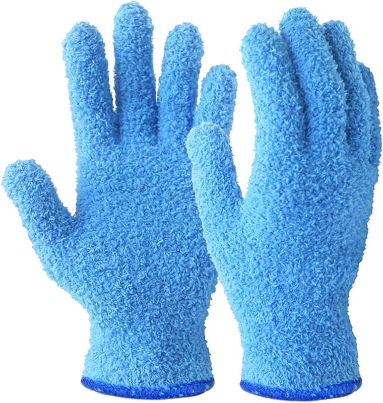 Evridwear Guantes de microfibra para quitar el polvo de plantas, guantes de limpieza de hojas reutilizables para plantas de interior, persianas, muebles y objetos pequeños