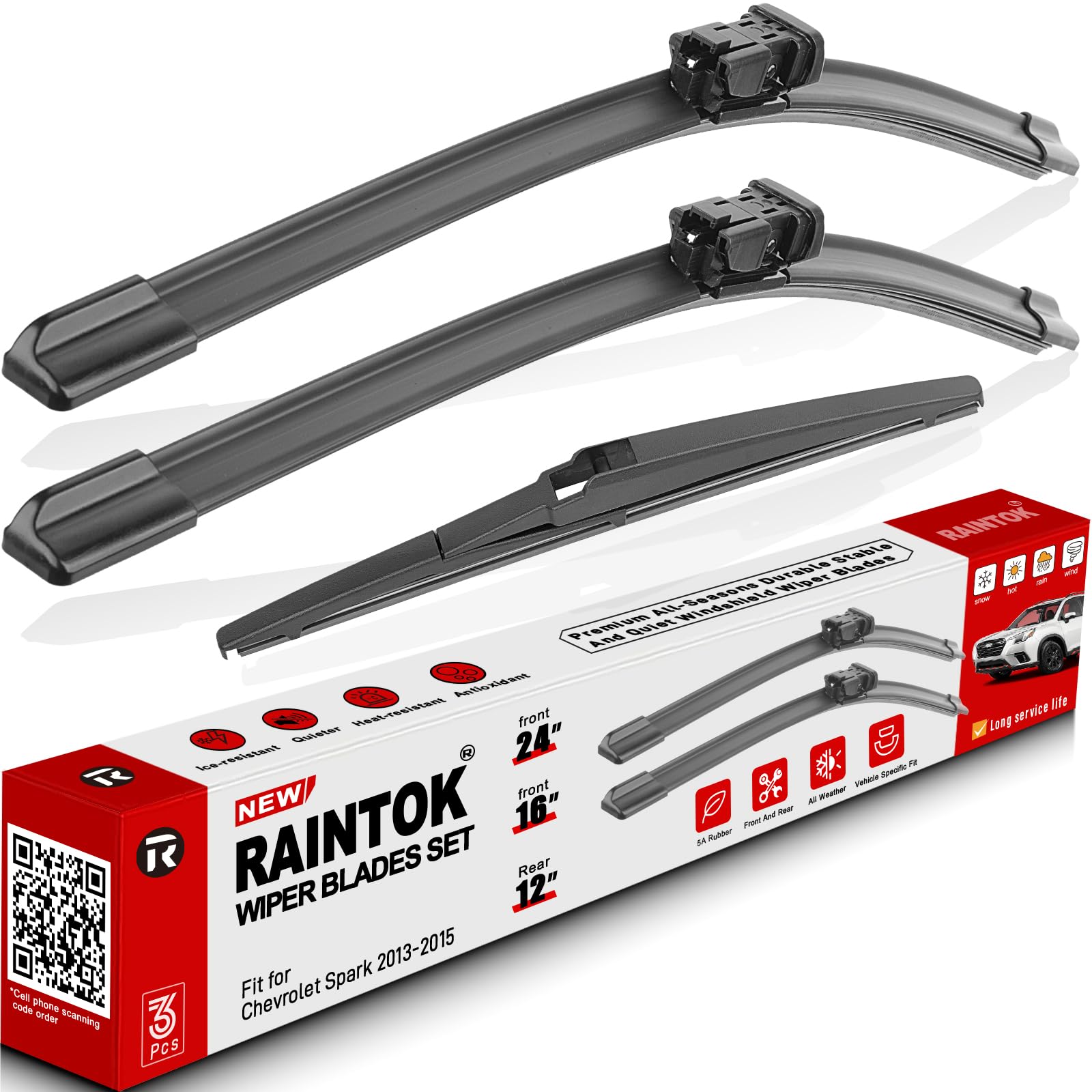 Windshield Wiper Blades Replacement for Chevy Chevrolet Spark 2013-2015