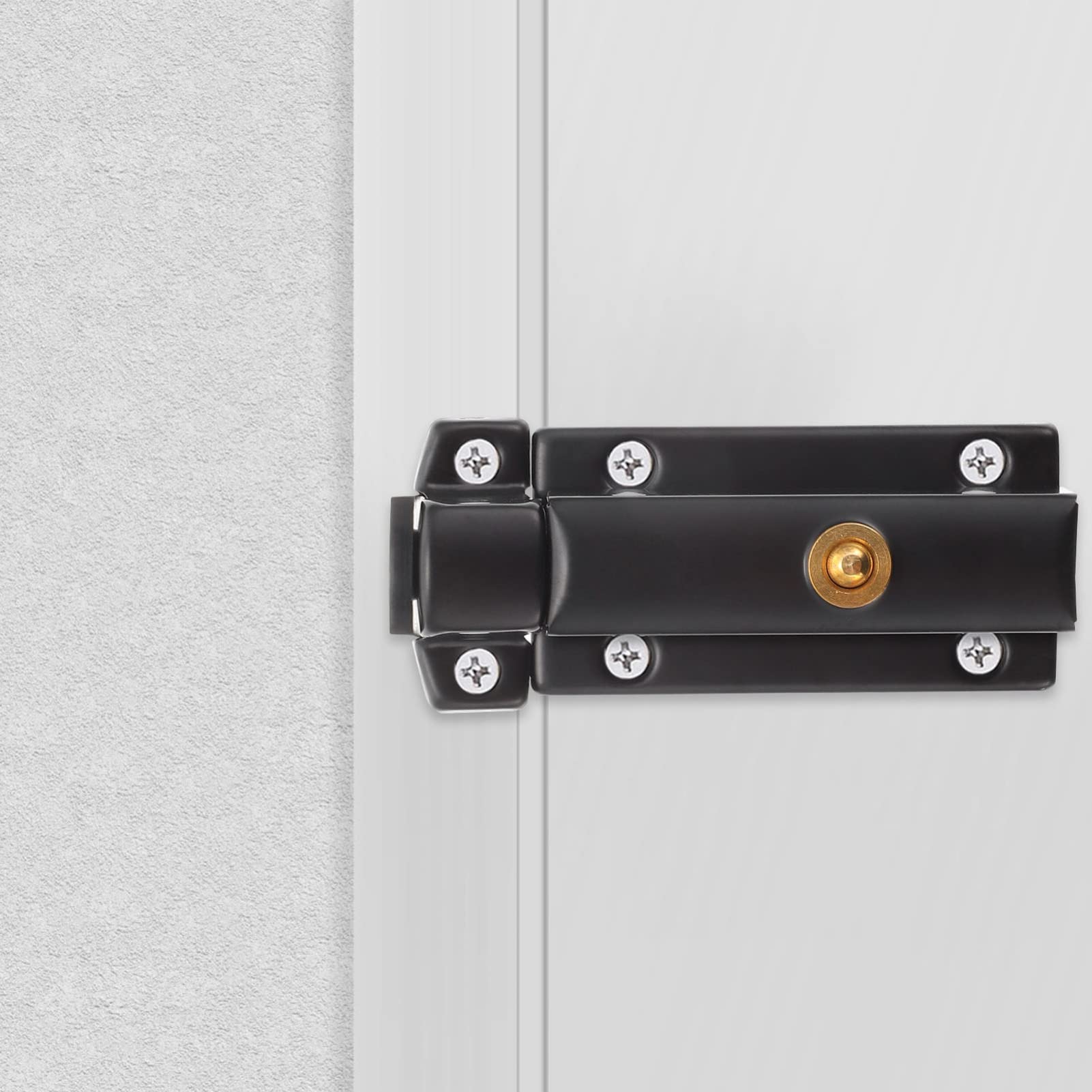 jojofuny 6pièces Loquet à Ressort Inoxydable Verrou De Porte Coulissant Système De Sécurité Pratique Avec Vis Finition Mat