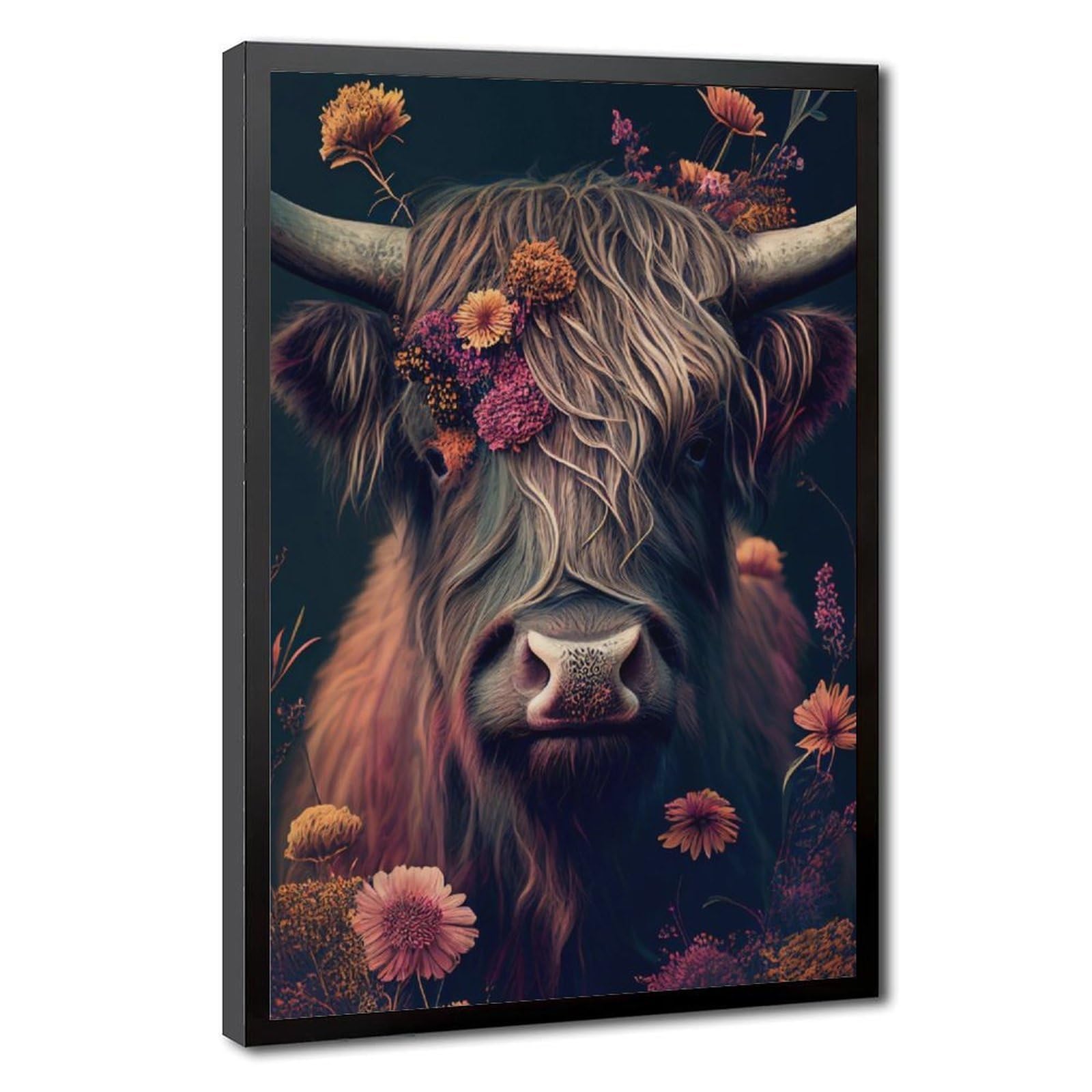 Bareronor Highland Cow Canvas Poster for Dorm Room Decor Gift
