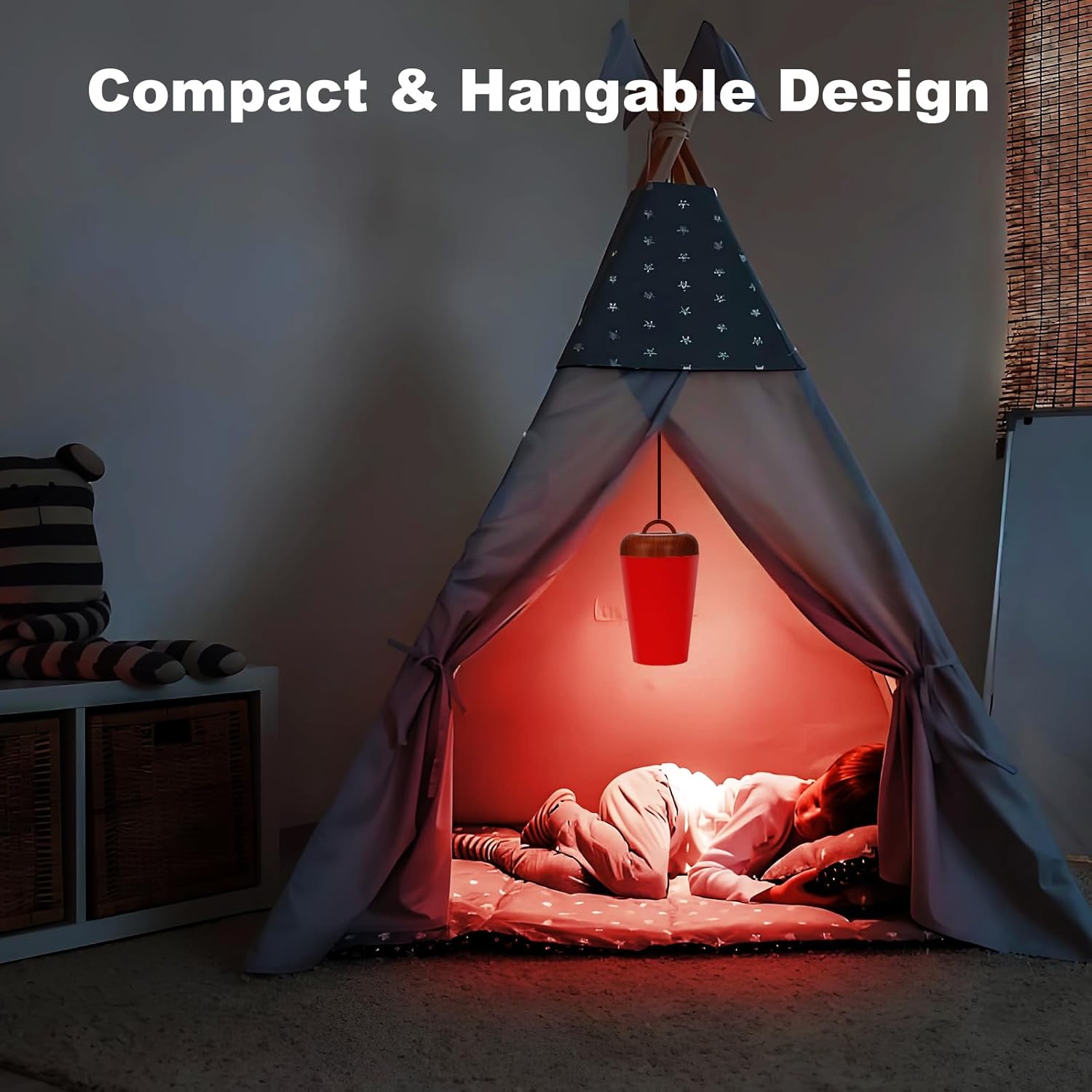 Upgraded Red Night Light for Sleep, 670nm Red Light Lamp with White Light 3000K-6500K, Timer & Stepless Dimming, Remote/Touch Control, 360° Bedroom Lighting, Portable & Hangable