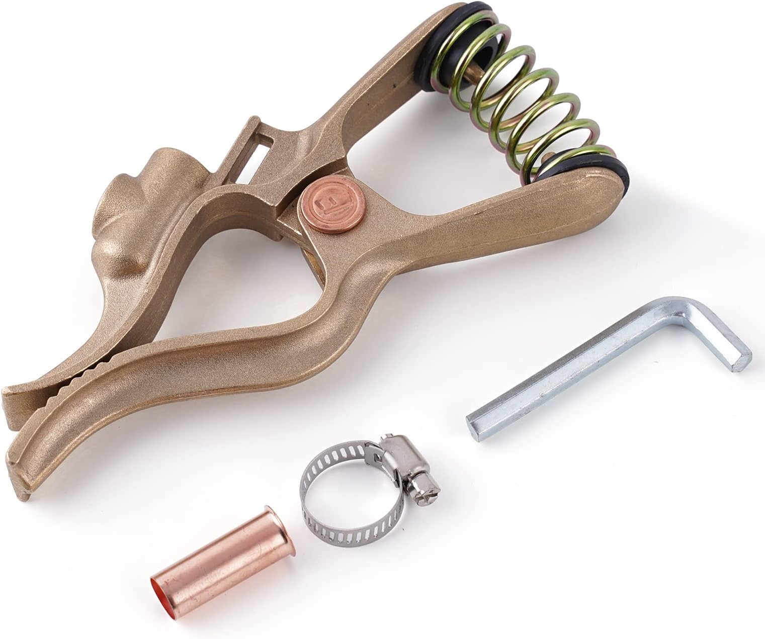Welding Knight T-style Welding Ground Clamp 300-Amp Brass Welding Ground Earth Clamp For Welding Applications - TIG/MIG/MMA Tig Welder