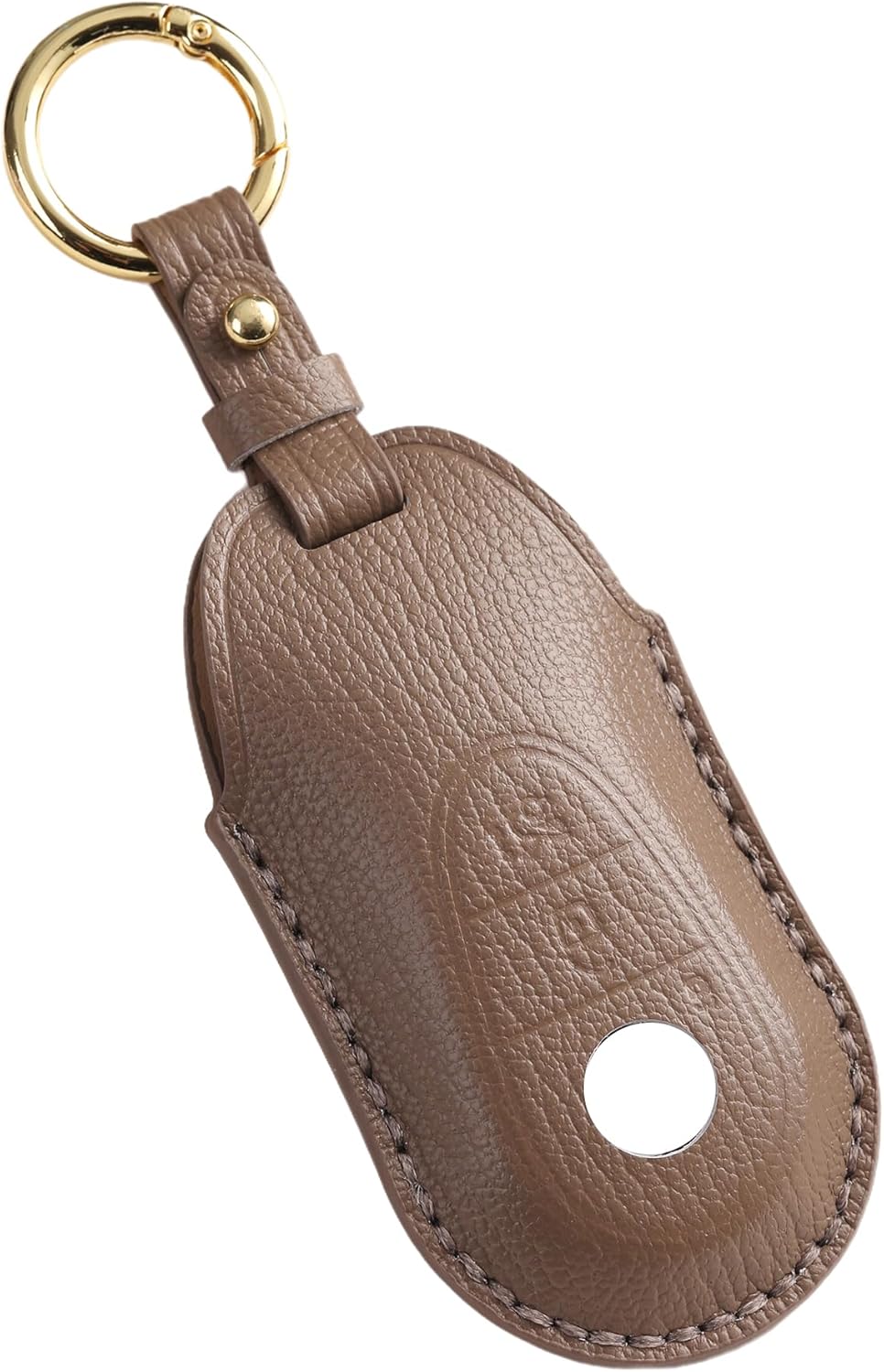 Genuine Leather Key Fob Cover Case for Mercedes-Benz C E S Class GLC CLE EQE EQS C260 C300 AMG GLC300 2021-2025 Key Holder (Brown)