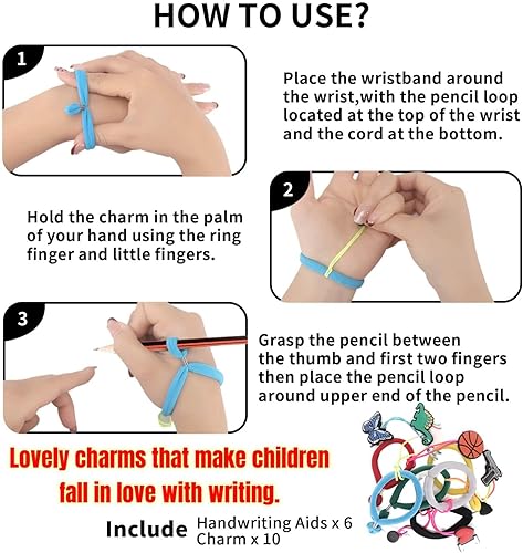 Miniatura 5 de Empuñaduras de lápiz para escritura a mano para niños, 6 unidades de entrenamiento ergonómico para niños pequeños de 3 a 5 años, ayuda de escritura