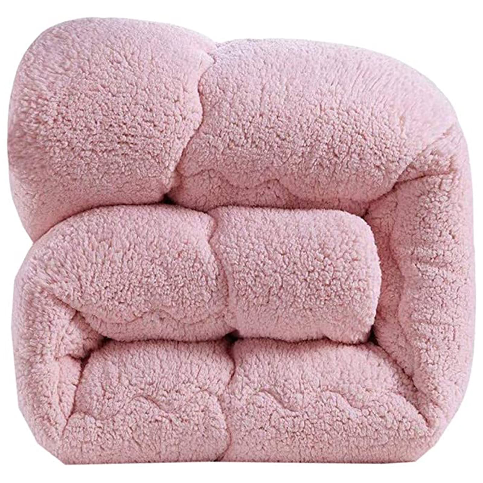 BDMFJY Piumino Invernale Cashmere di Agnello, Lana Autunno E Inverno Trapunta Trapunta Trapunta Calda Peluche Calda Trapunta Invernale Trapunta Singola Matrimoniale,Rosa,150×200 cm(2.5 kg