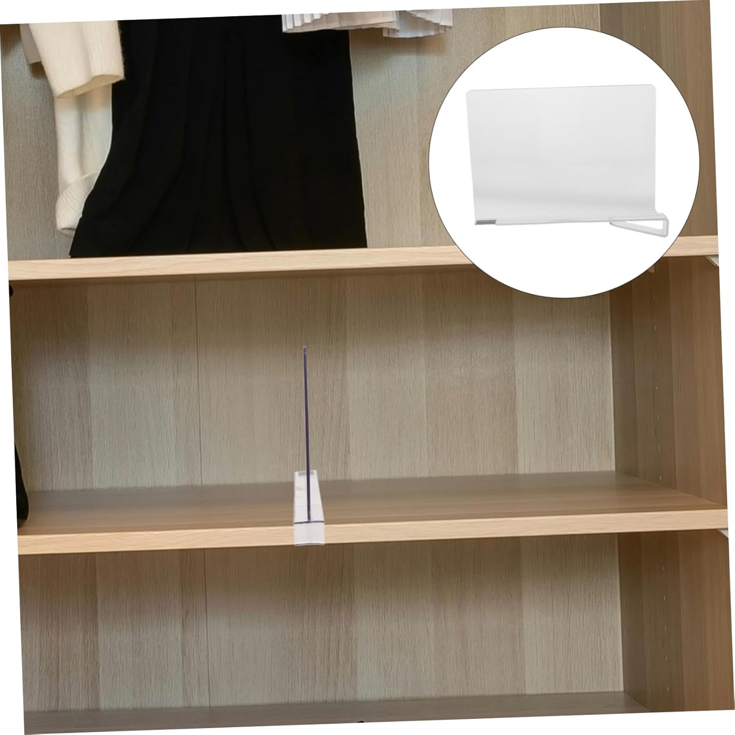 6pcs Wardrobe Dividers Closet Separator Acrylic Shelves Dividers for Clothing Easy Setup