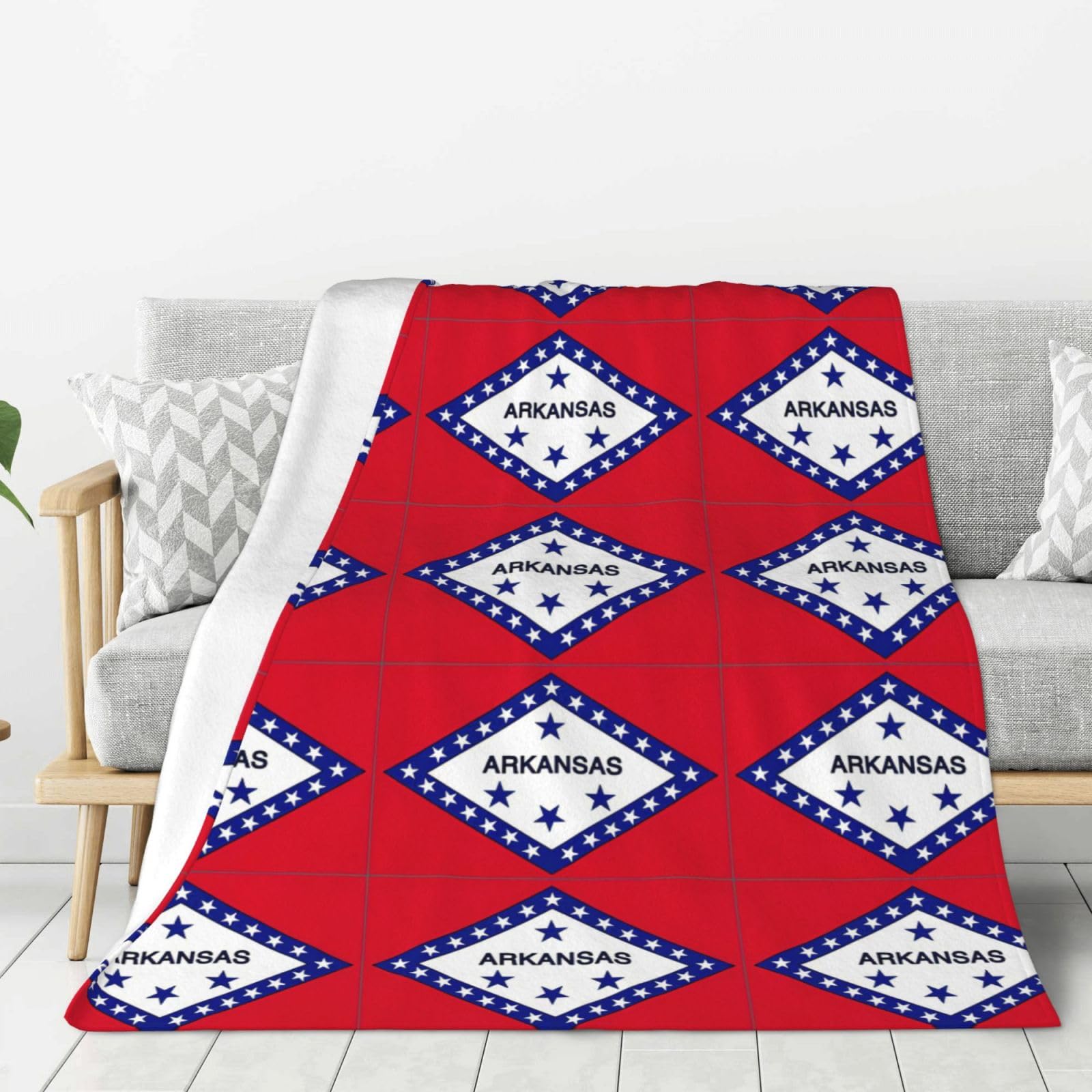 Couverture flanelle chaude Arkansas contre le froid sur le lit