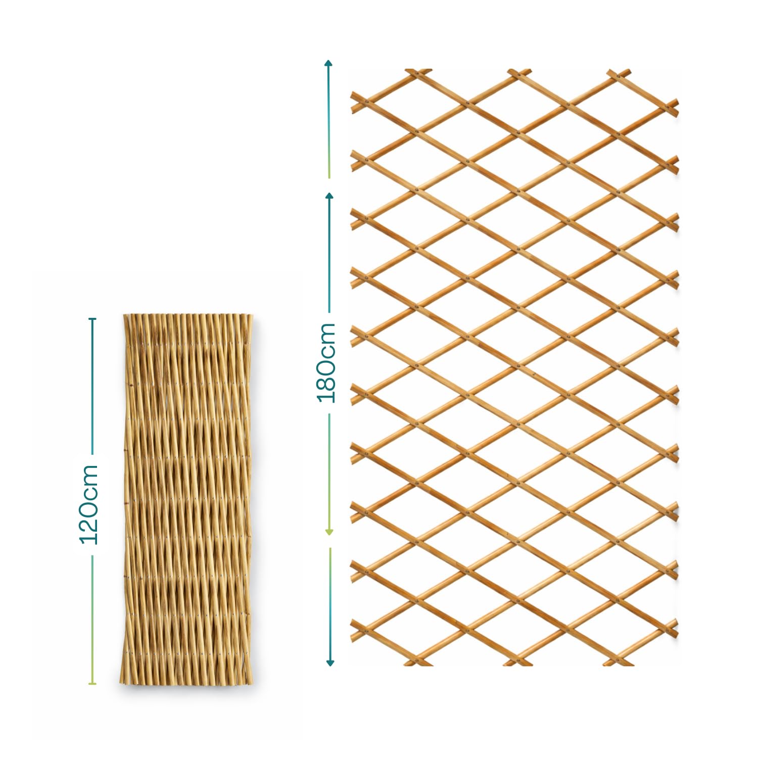 Virsus 1 Traliccio Estensibile in Bamboo Naturale 3966, Diametro 12-14 mm, per Sostegno a Muro di Fiori e pianti rampicanti, per Decorazione Esterni Pannello Recinzione Giardino, terrazzo (180x120 cm)