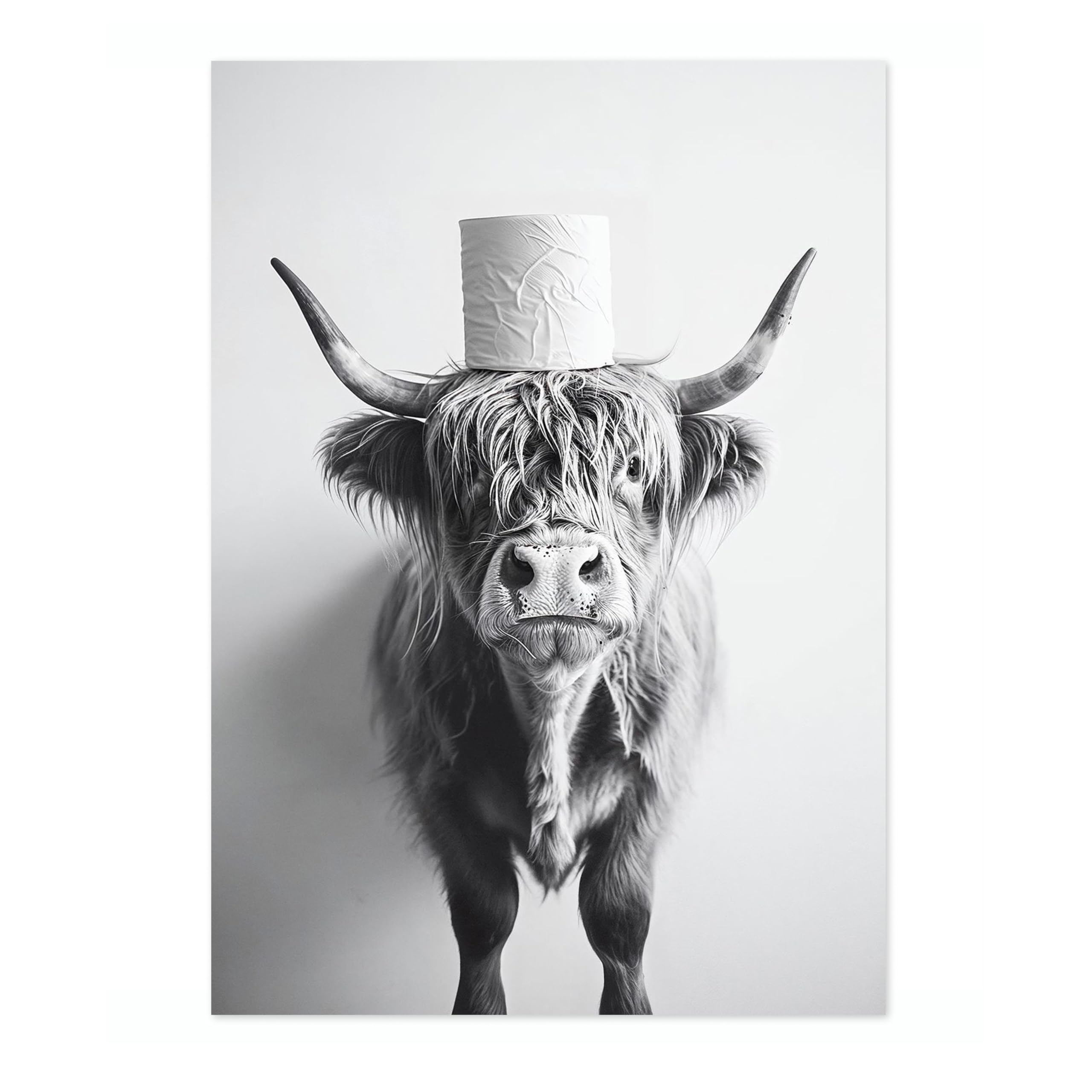 Cow-Tastrophe Unrolled Animal Toilet Poster, Funny Bathroom Wall Art Print Animals, Funny Wall Art Decor, A2 (Print Only) - 59.4x42cm — image 1
