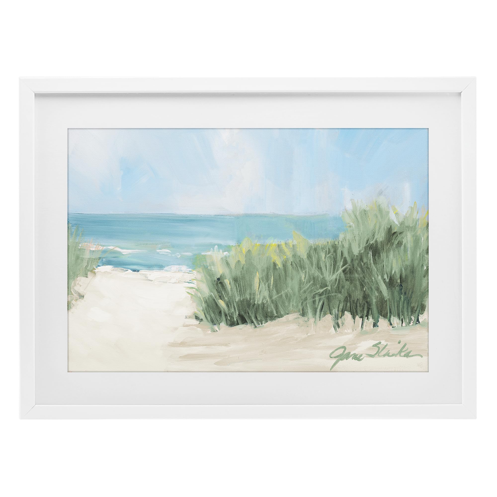Stupell Industries Soothing Coastal Vista 'Soothing Beach Day'| Framed Print Under Glass