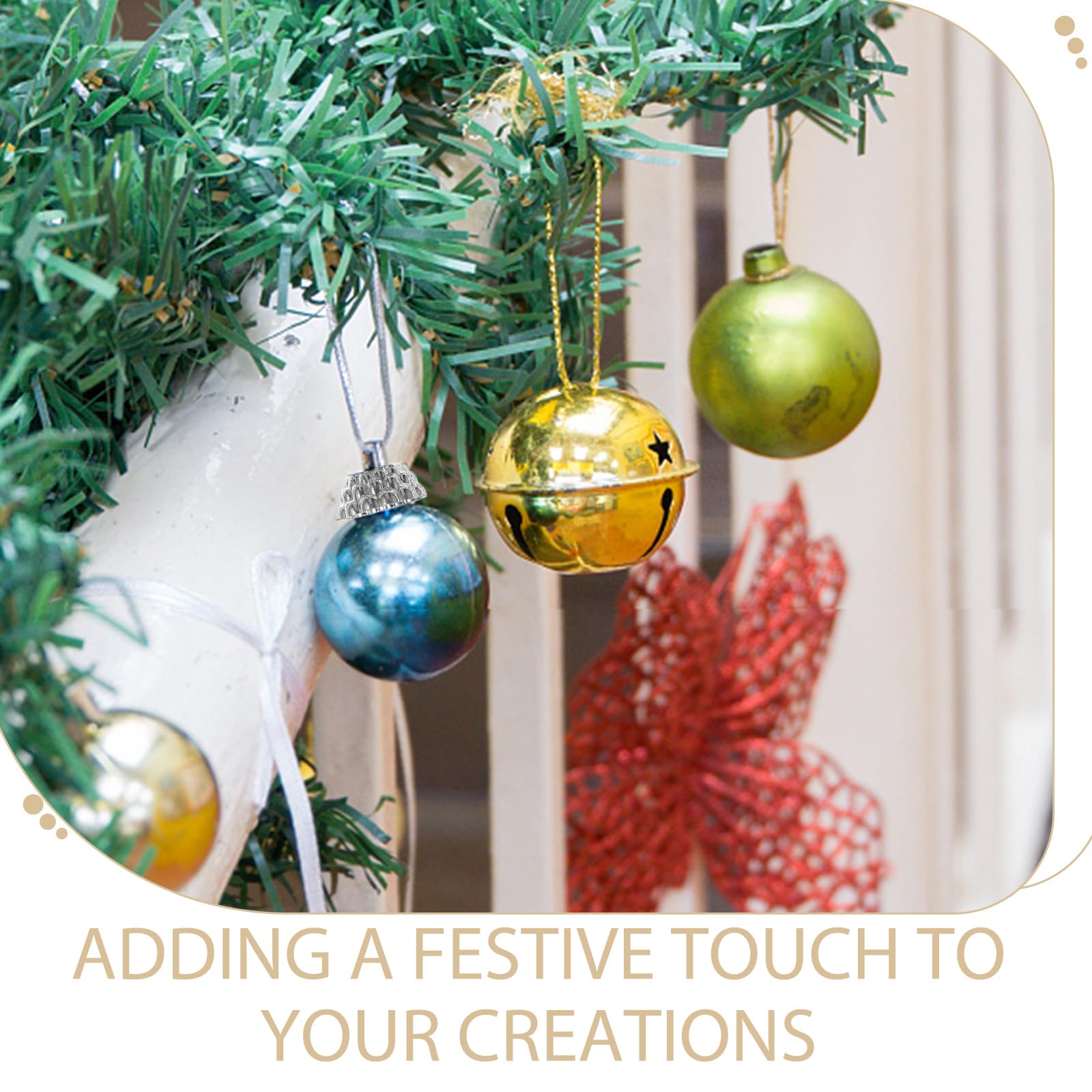 LOGOFUN 500PCS Christmas Ornament Caps Round Replacement Ornament Hangers Caps Xmas Tree Round Plastic Cup Caps for DIY Holiday Decor - Silver 1.5CM