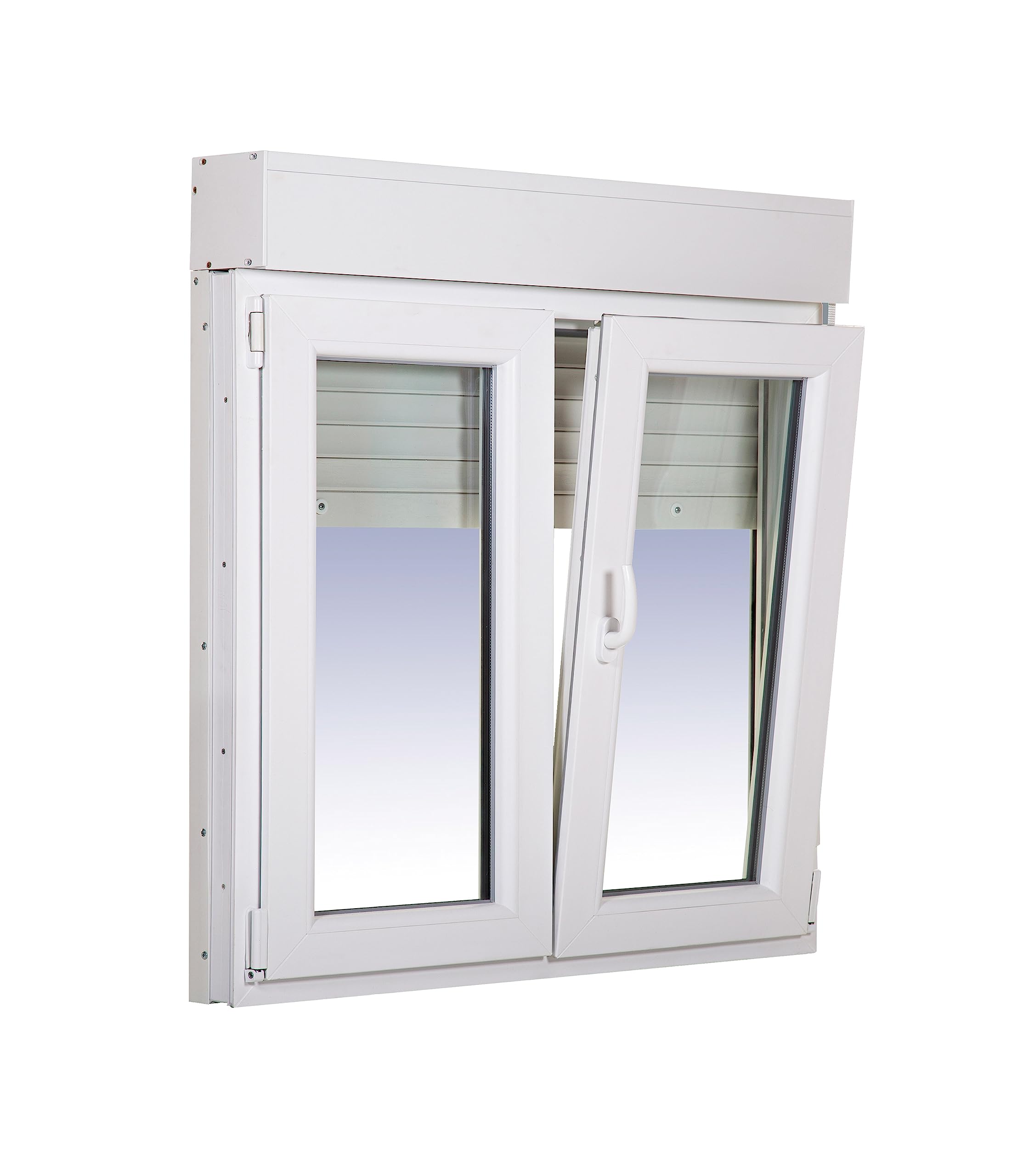 Ventanastock PVC 1000x1155 Practicable Oscilobatiente 2 hojas con Persiana de PVC