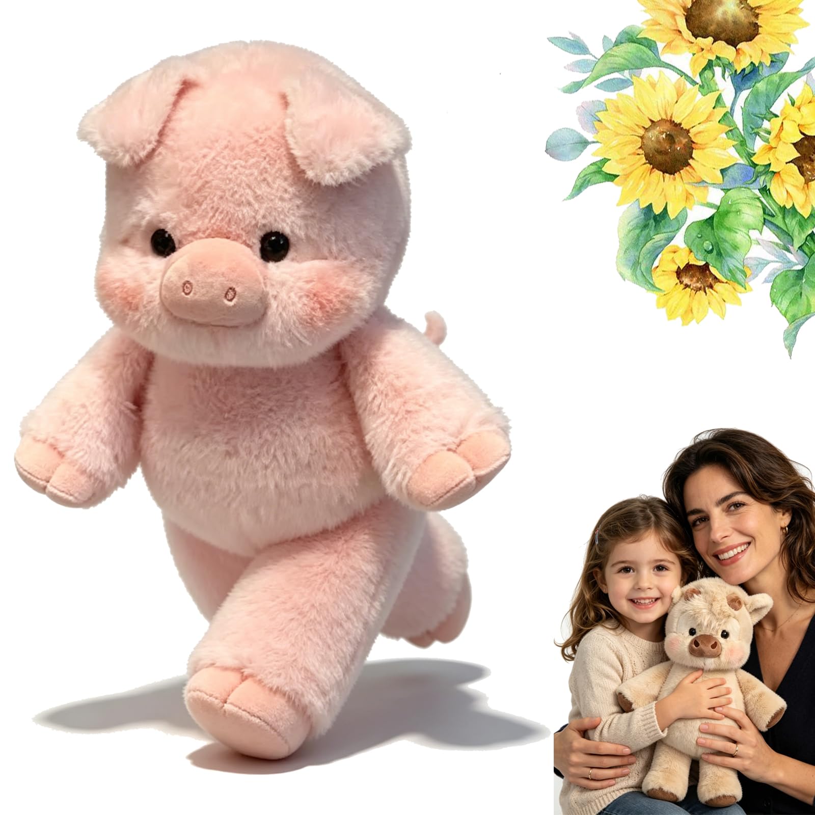 GXHNB Running Cow Plush 45/60cm, Running Plush for Stress Relief and Emotional Support, Cute Running Sheep Cuddly Toy Stuffed Animal Home Decor for Girls, Boys, Men and Women (Cochon-rose 1,60cm) — image 1