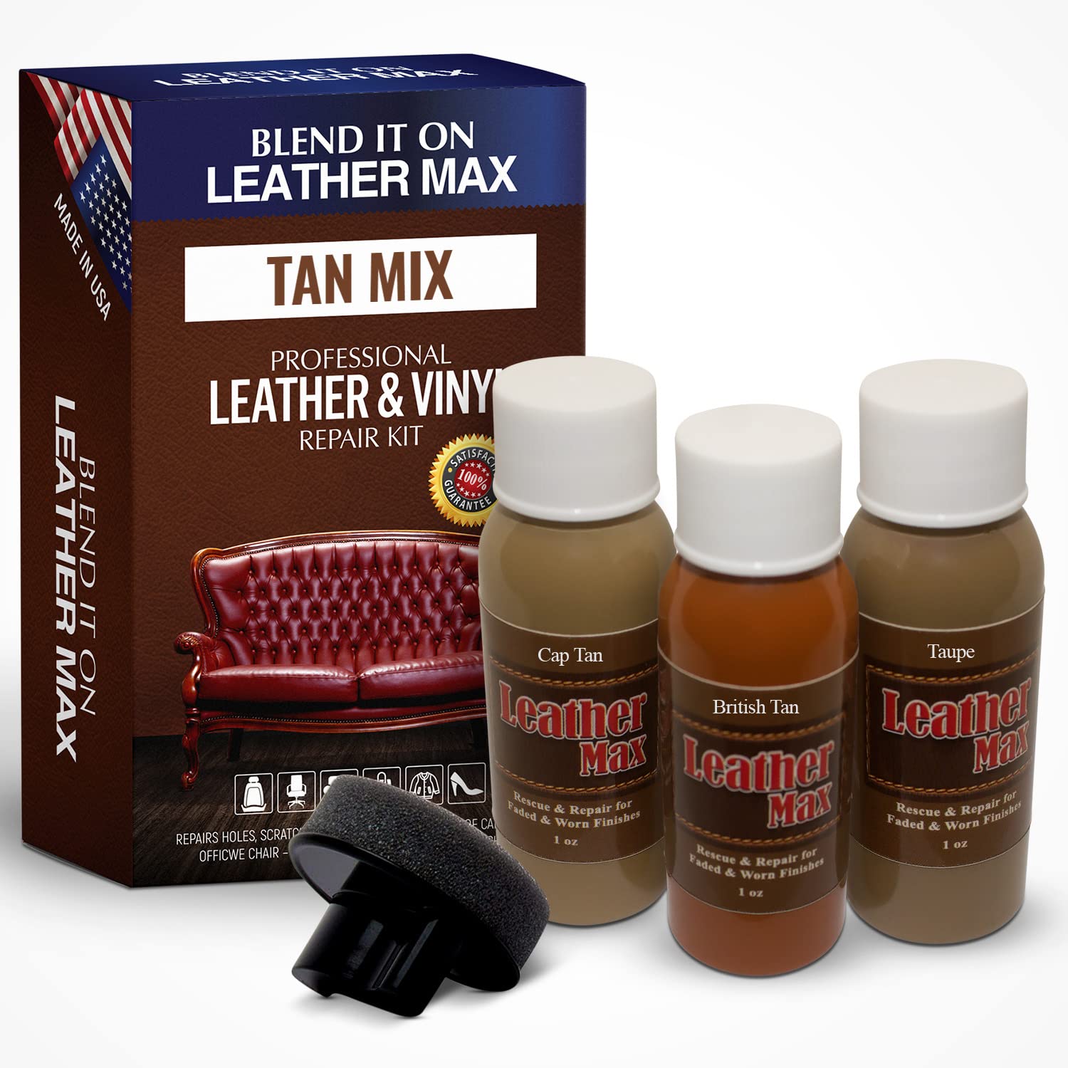 Buy Leather Max Quick Blend Refinish and Repair Kit, Restore Couches