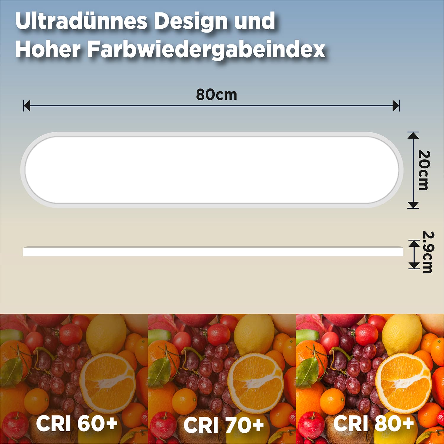 LED Deckenleuchte mit Fernbedienung 36W Dimmbar 2700K-6500K 4900lm IP44 Wasserfest Speicherfunktion Nachtlicht für Wohnzimmer Schlafzimmer Küche Badezimmer Flur 80x20cm Oval Weiß
