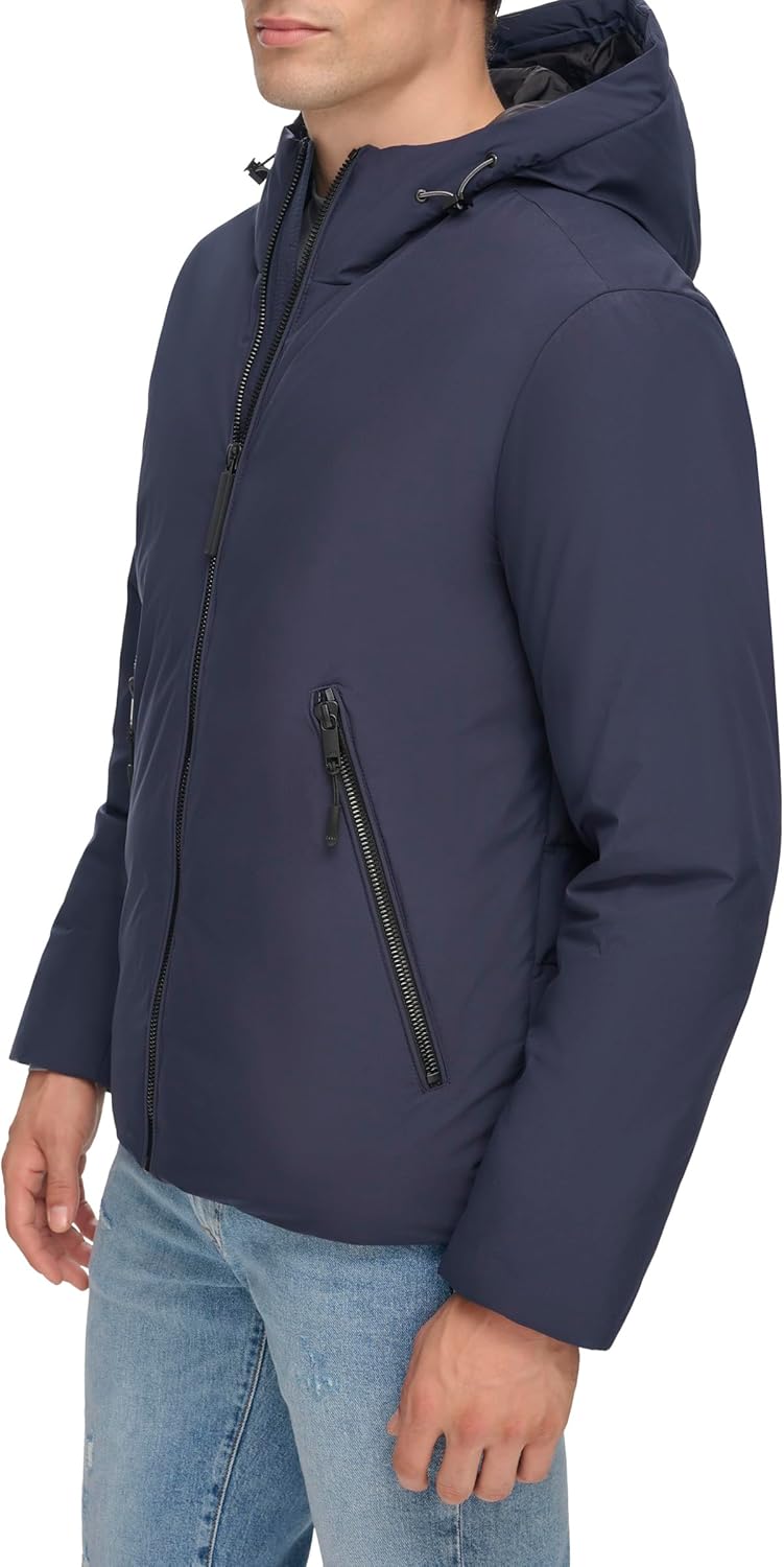 DKNY Men's Mid-Weight Zip Front Hooded Softshell Jacket - Image 6