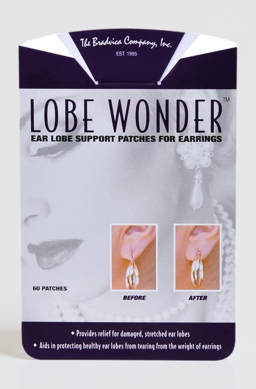 (60 Paches) Invisible Ear Lobe Support for Earrings Earlobe Tapes and Stickers Earring Supporter for Heavy Earrings Support Patches Girls & Women ((Trial Pack))