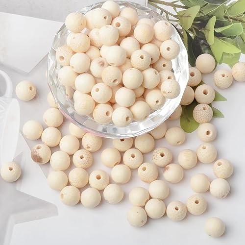 Miniatura 9 de Cuentas masivas masivas de madera natural redondas sueltas de 0.315 pulgadas para fabricación de joyas con hilo, 200 unidades (madera de ébano