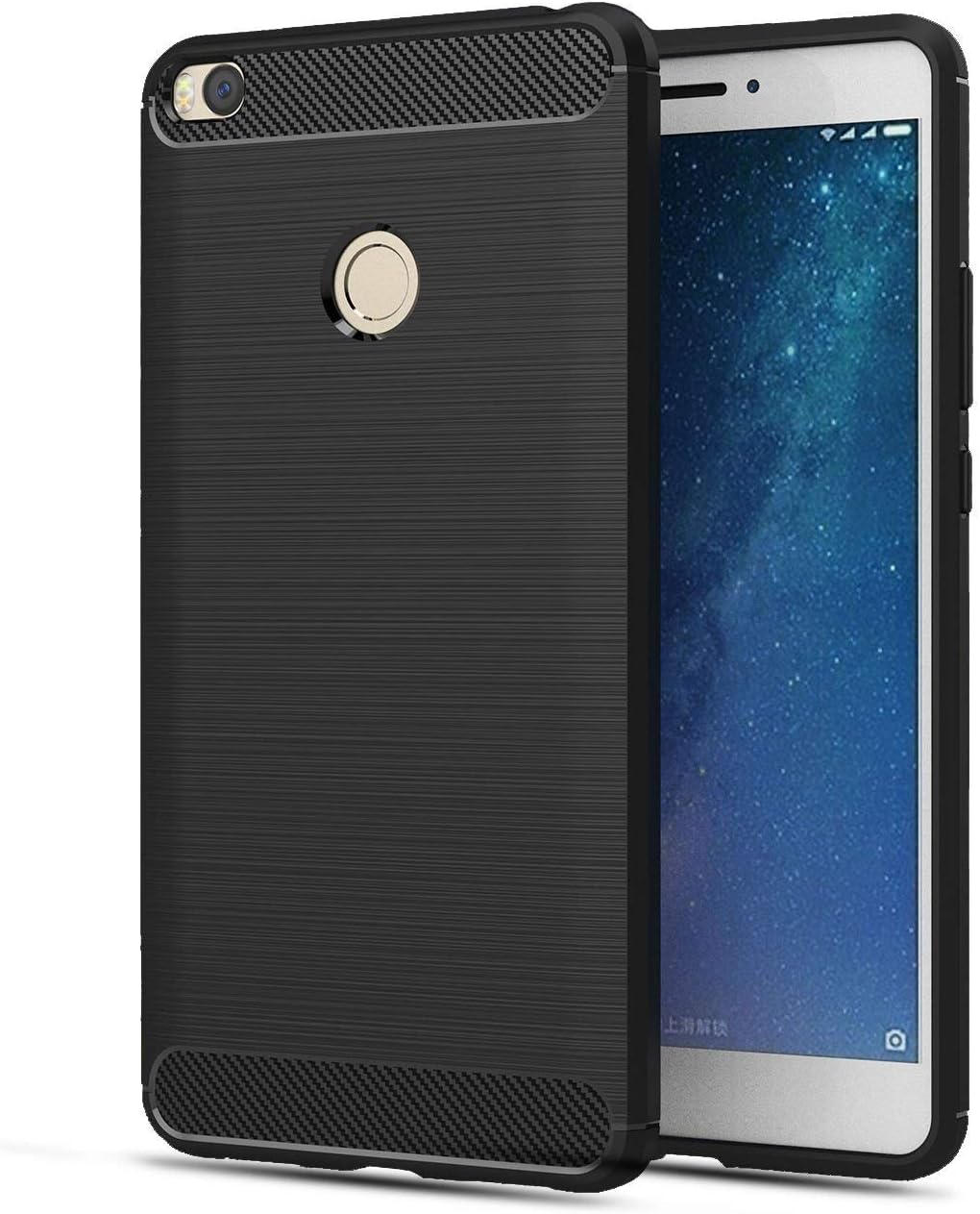 for Redmi Mi Max 2 Carbon Fiber Armor Drop Tested Shock Proof TPU Back Case Cover
