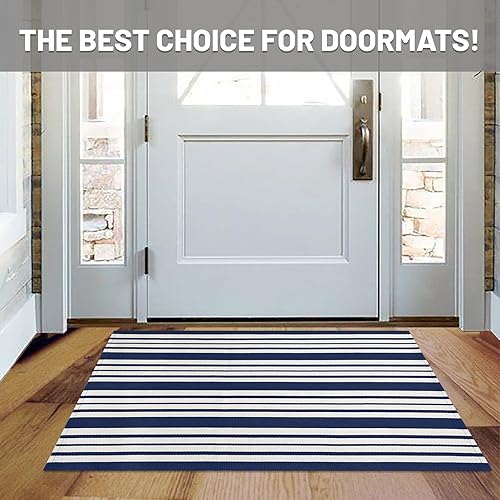 Miniatura 280 de IOHOUZE - Tapete a cuadros estilo búfalo de 5 x 8 pies para interiores y exteriores, lavable, para sala, tapete de bienvenida primavera-verano