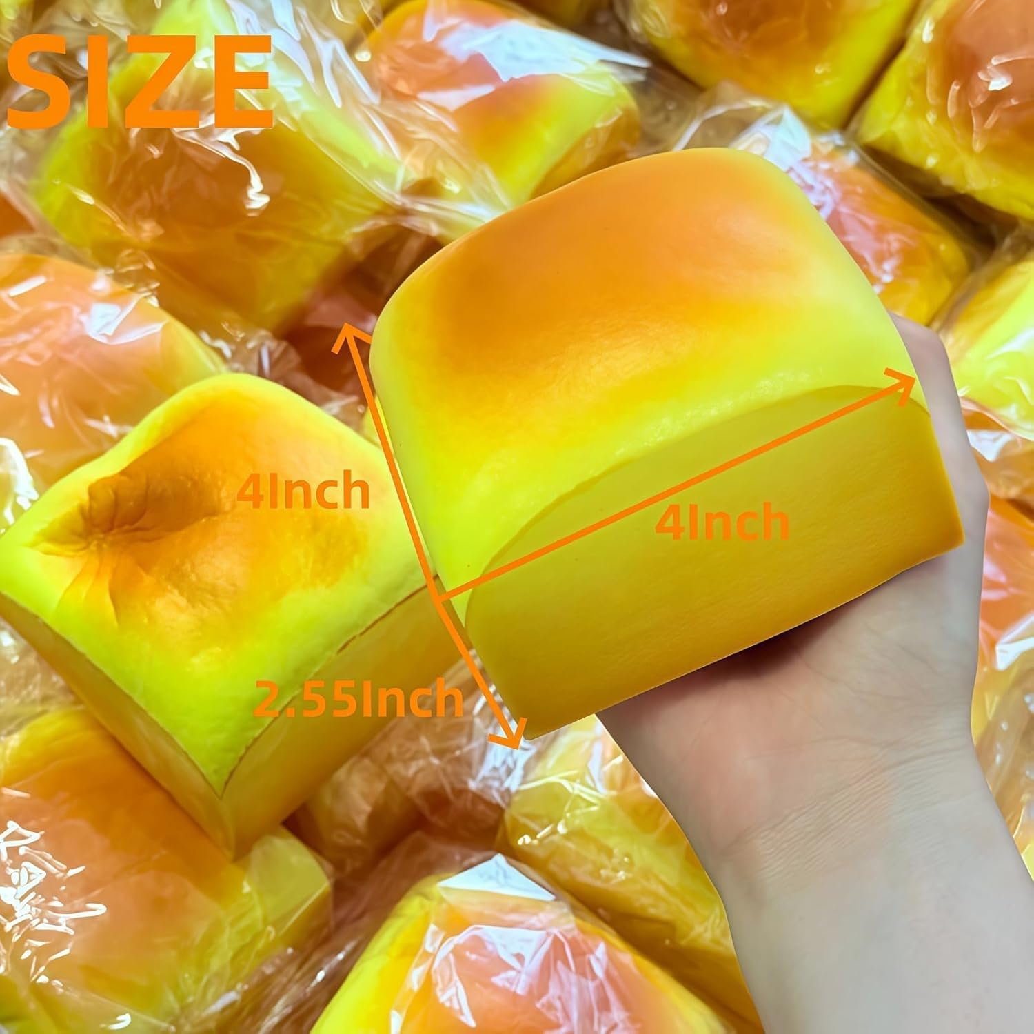 Super Thicken Toast Bread Slow Rising Squishy, Giant Hawaiian Roll Squishy Soft Bread Stress Relief Squeeze Toy, Realistic Food Squishies for Desk Relax & Gift for Adults