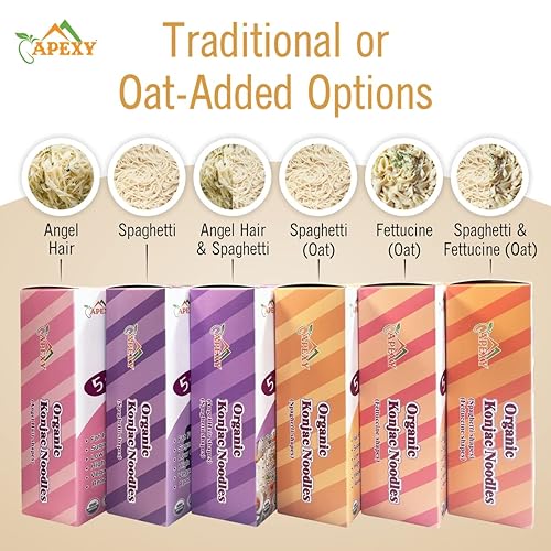 Miniatura 3 de Apexy Fideos orgánicos Shirataki Konjac con harina de avena orgánica de 42.24 onzas, 8 bolsas dentro de una dieta saludable, baja en calorías, baja