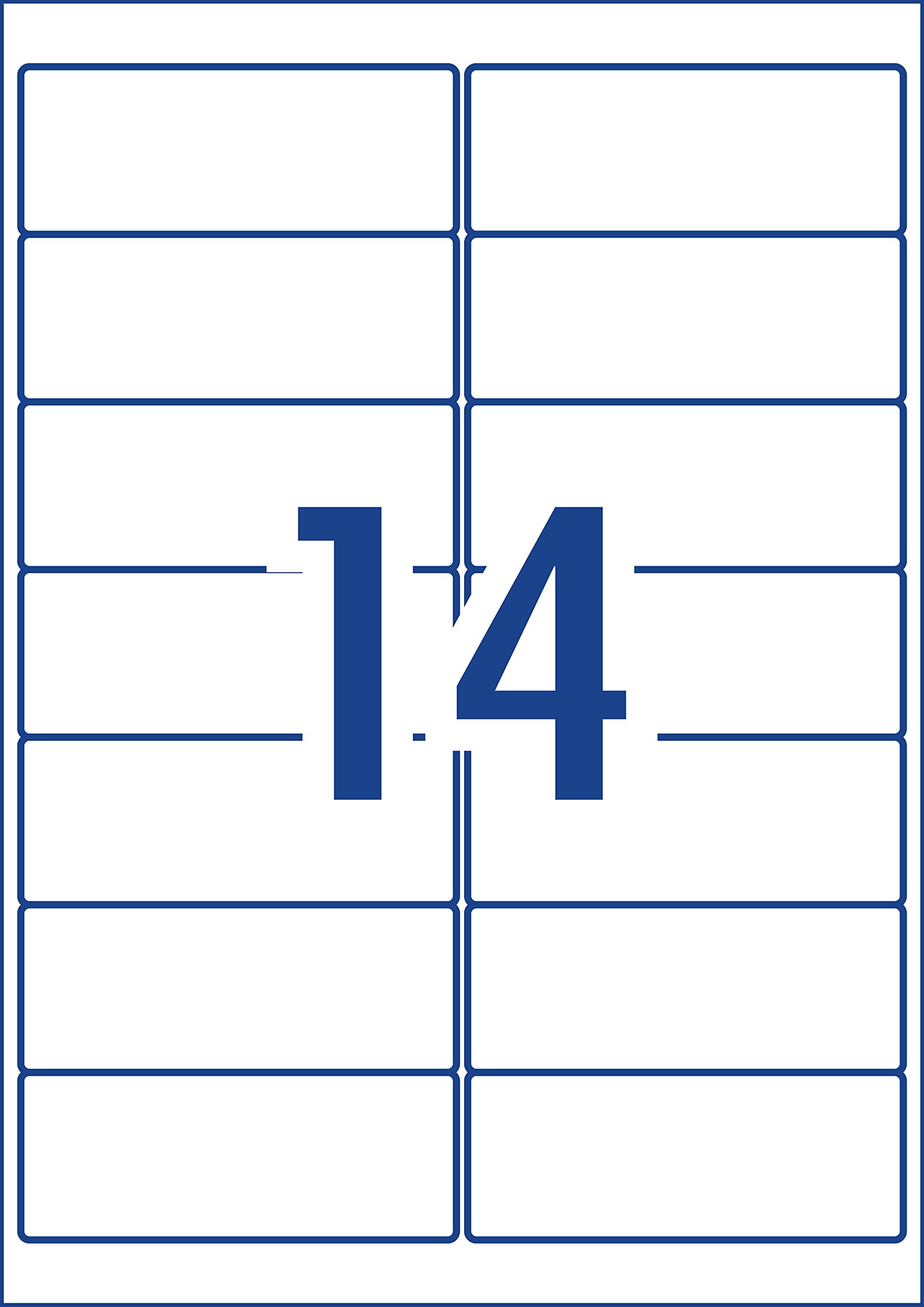 Avery L7163 - Etichette per indirizzi di alimentazione liscia, 99,1 x 38,1 mm, 1400 etichette (959304 / L7163)