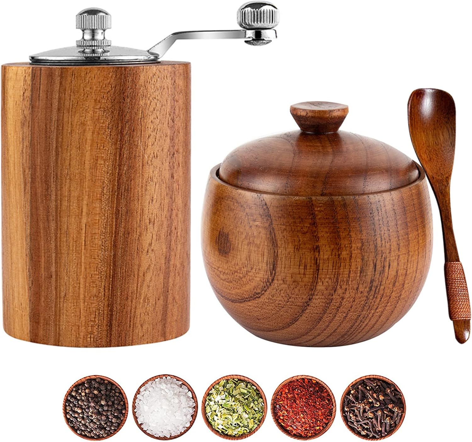 Manual Pepper Grinder, Refillable Salt and Pepper Mill with