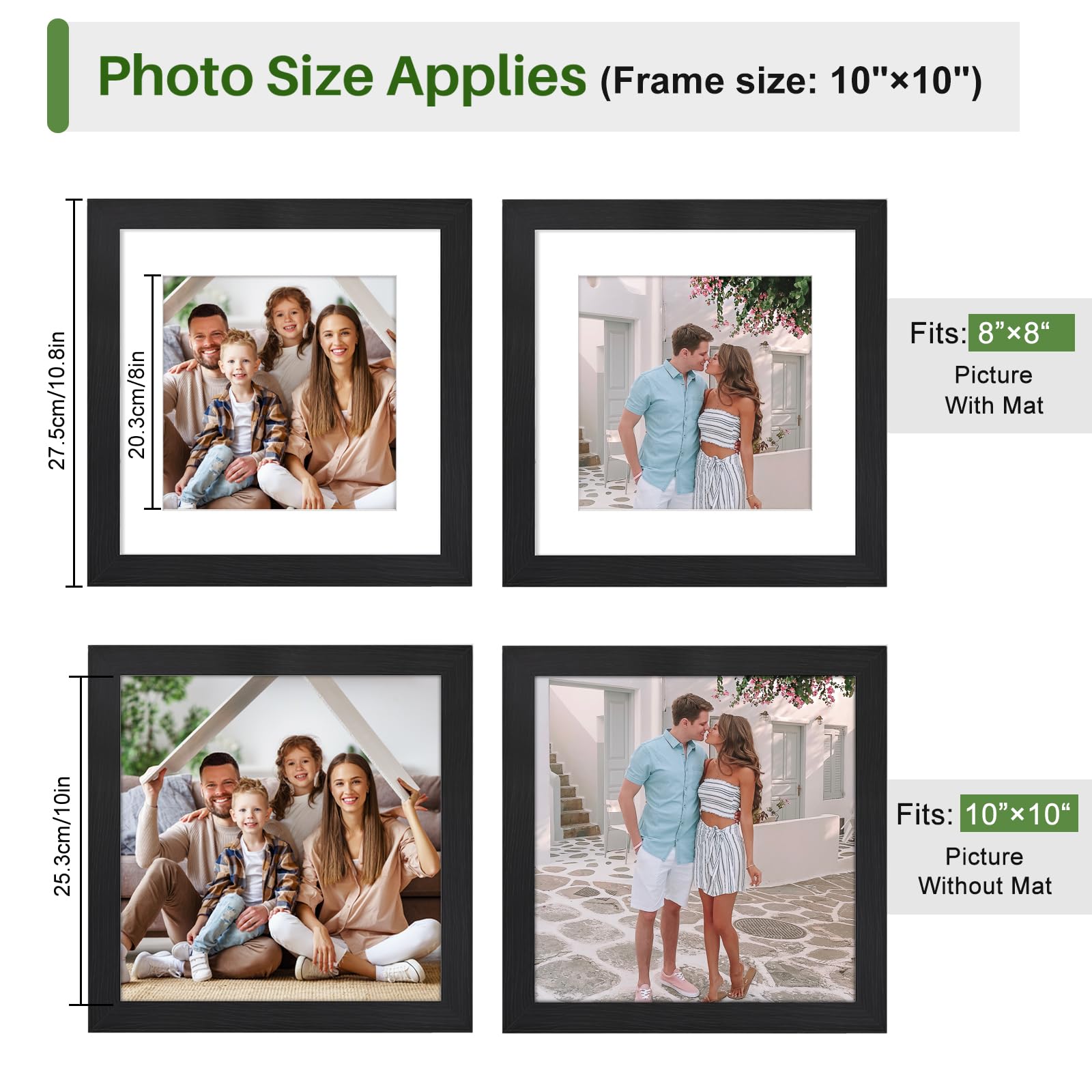 WenYa 10x10 Black Photo Frames - Image 2