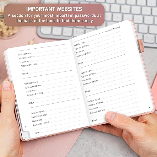 Miniatura 4 de GoGirl Cuaderno para contraseñas con pestañas alfabéticas, diario de direcciones de Internet y contraseñas para guardar inicios de sesión de sitios