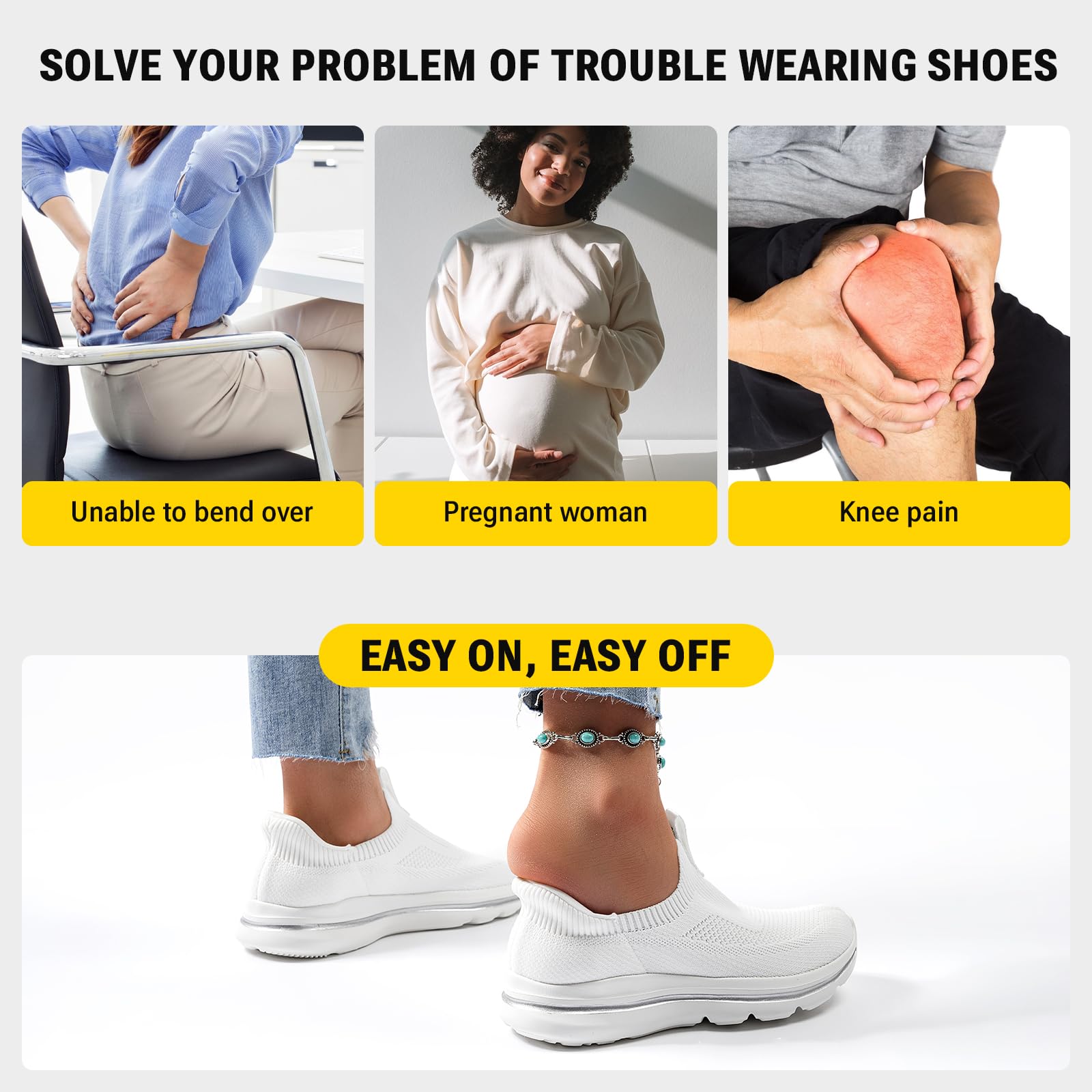 ODCKOI Damen Slip On Walking Schuhe, Atmungsaktive Freizeitschuhe zum Reinschlüpfen, Leichte Bequeme Sneaker,Spaziergang und Reisen