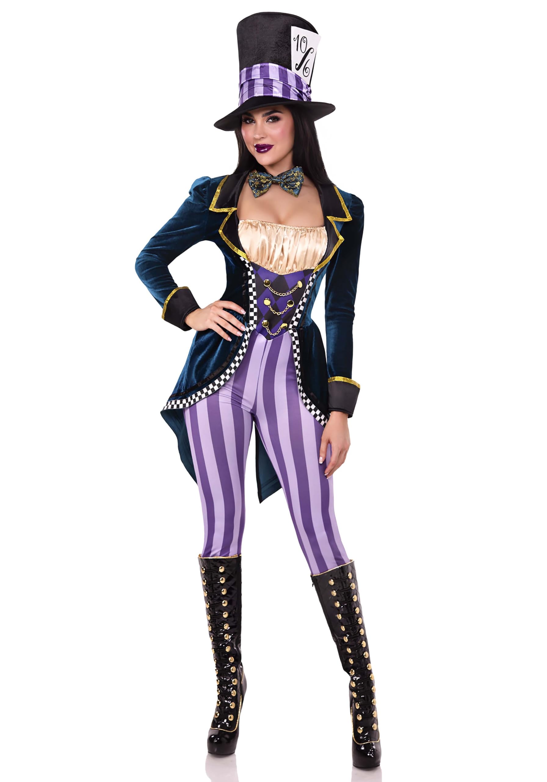 Leg Avenue Classic Mad Hatter Women’s Jumpsuit Costume – Size M – Multicolor