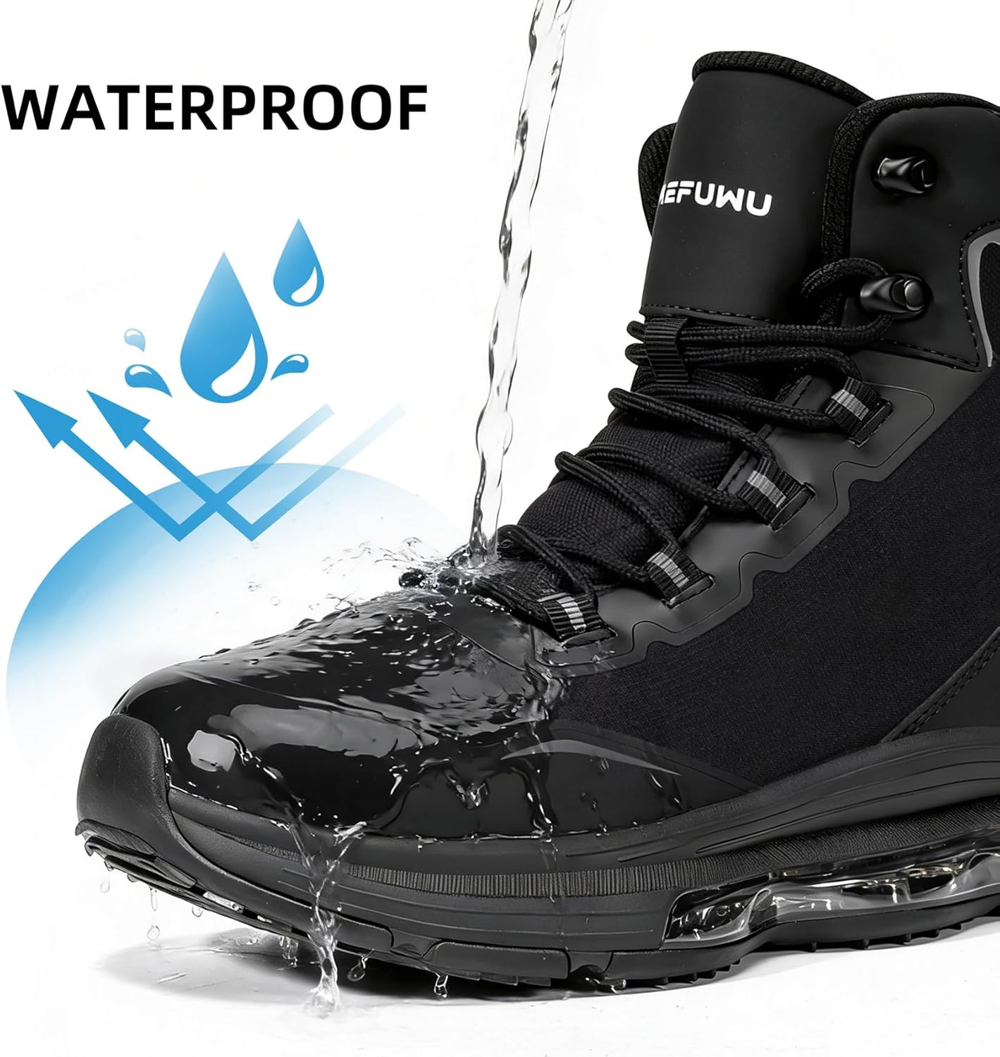 Military Tactical Boots for Women 6 Inch Waterproof Side-Zip with Reflective Strip Cushion Lightweight Durable Work Hiking Shoes - Image 3