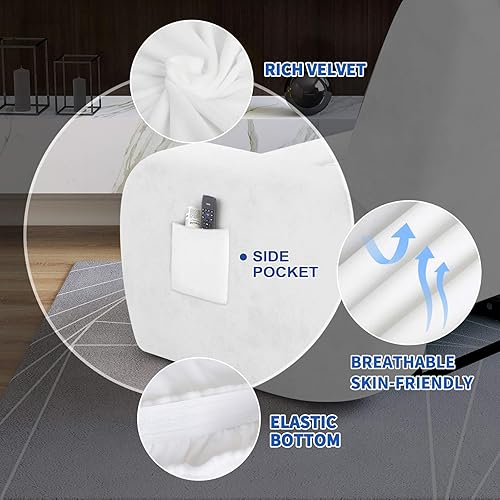 Miniatura 3 de MAXIJIN Fundas para sofá reclinable de 8 piezas, fundas de terciopelo elástico para muebles de 3 cojines, gruesas, suaves, lavables (sofá