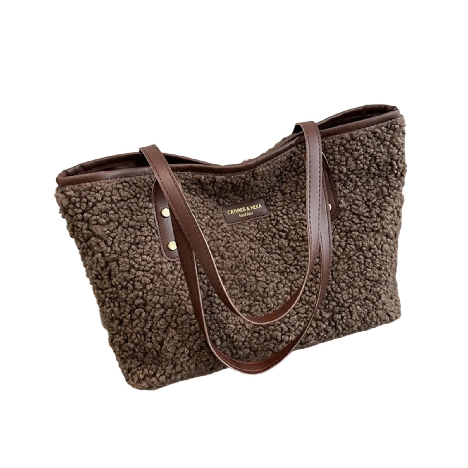 Tsophreniq Stylish and Practical Commuters Shoulder Bag with Plush Underarm Bags Shopping Handbag for and Casual Travel Work Bag