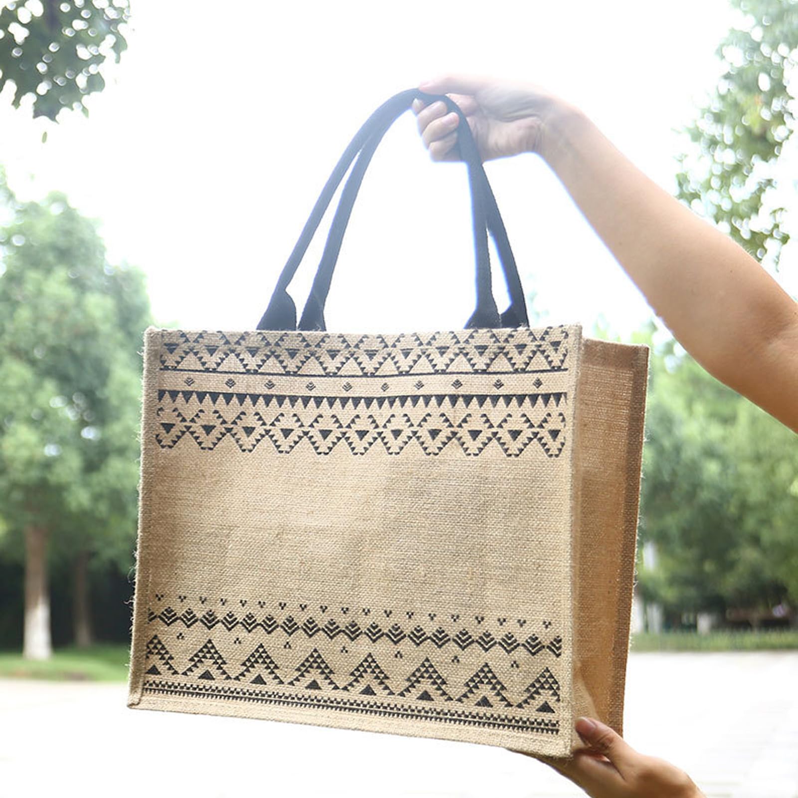 Bolsa de yute para la compra, Bolsa De Compras Yute Reutilizable 41x33x14 Cm
