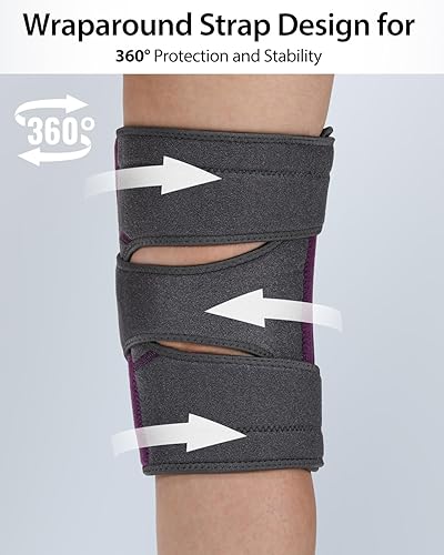 Miniatura 8 de ABYON UPGRADE - Rodillera con bisagras, rótula abierta con correas ajustables y estabilizadores de doble cara, soporte de rodilla para hombres y