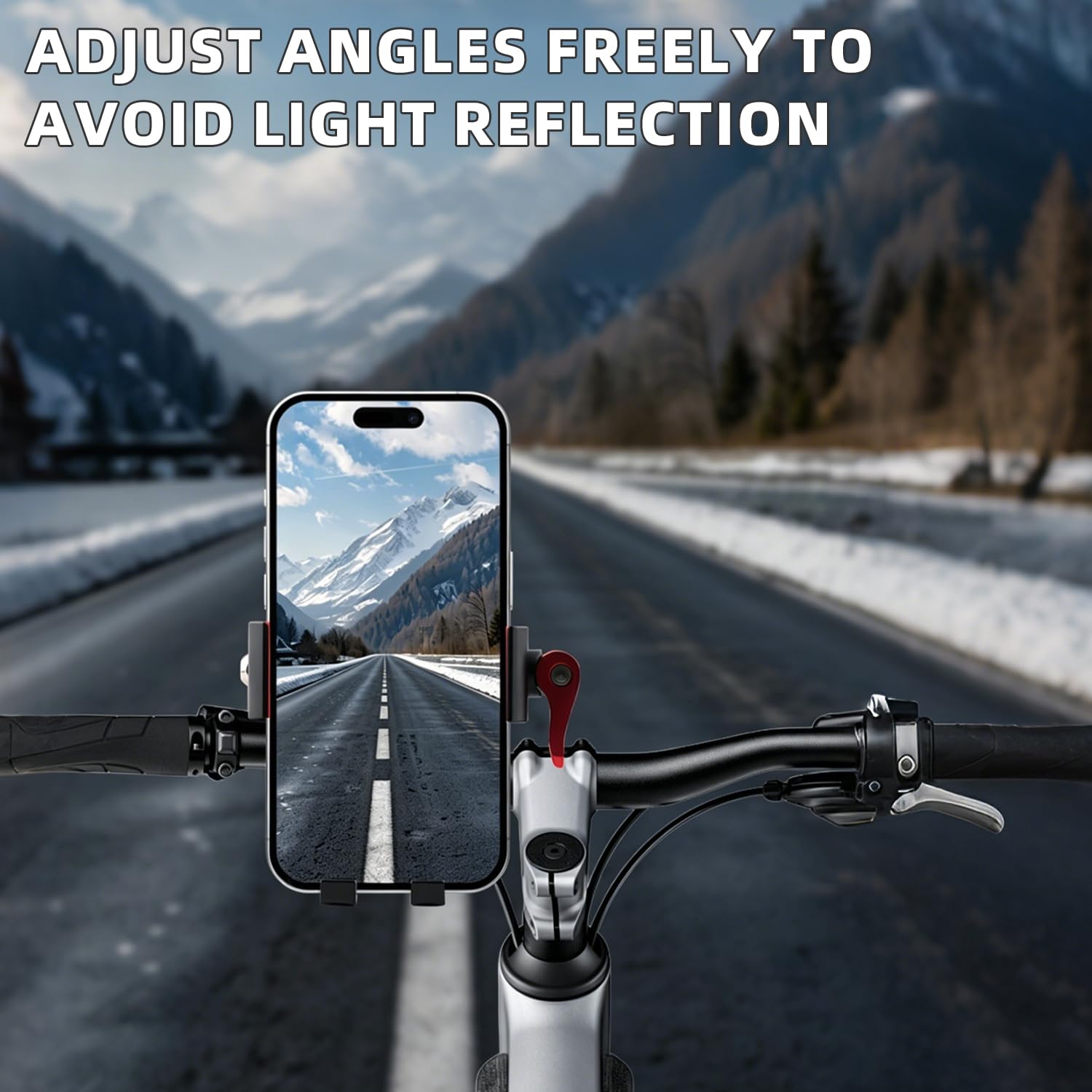 Porta Cellulare Bici con Ammortizzatori, Pieghevole Porta Telefono Moto/Scooter Metallo, 360° Rotabile Supporto Telefono Bici, Portatelefono Moto Manubrio 20-30mm, per 4-7,2" Smartphone [1s Sgancio]