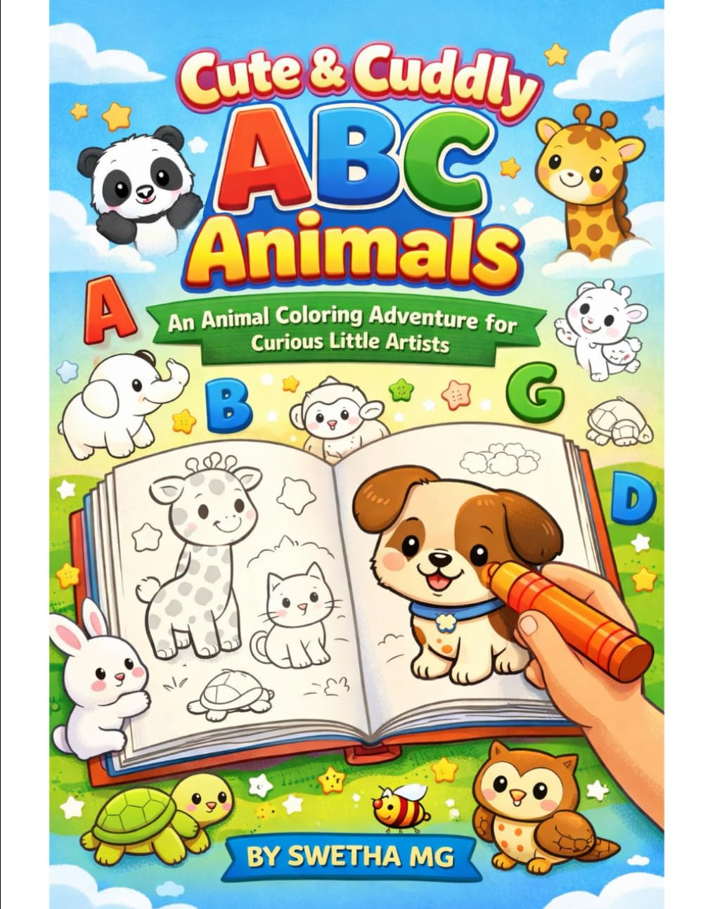 Cute & Cuddly ABC Animals: A Coloring Book for Kids: An Animal Coloring Adventure for Curious Little Artists